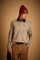 Men's long-sleeve polo shirt in heavy cotton jersey with contrast collar - Duke