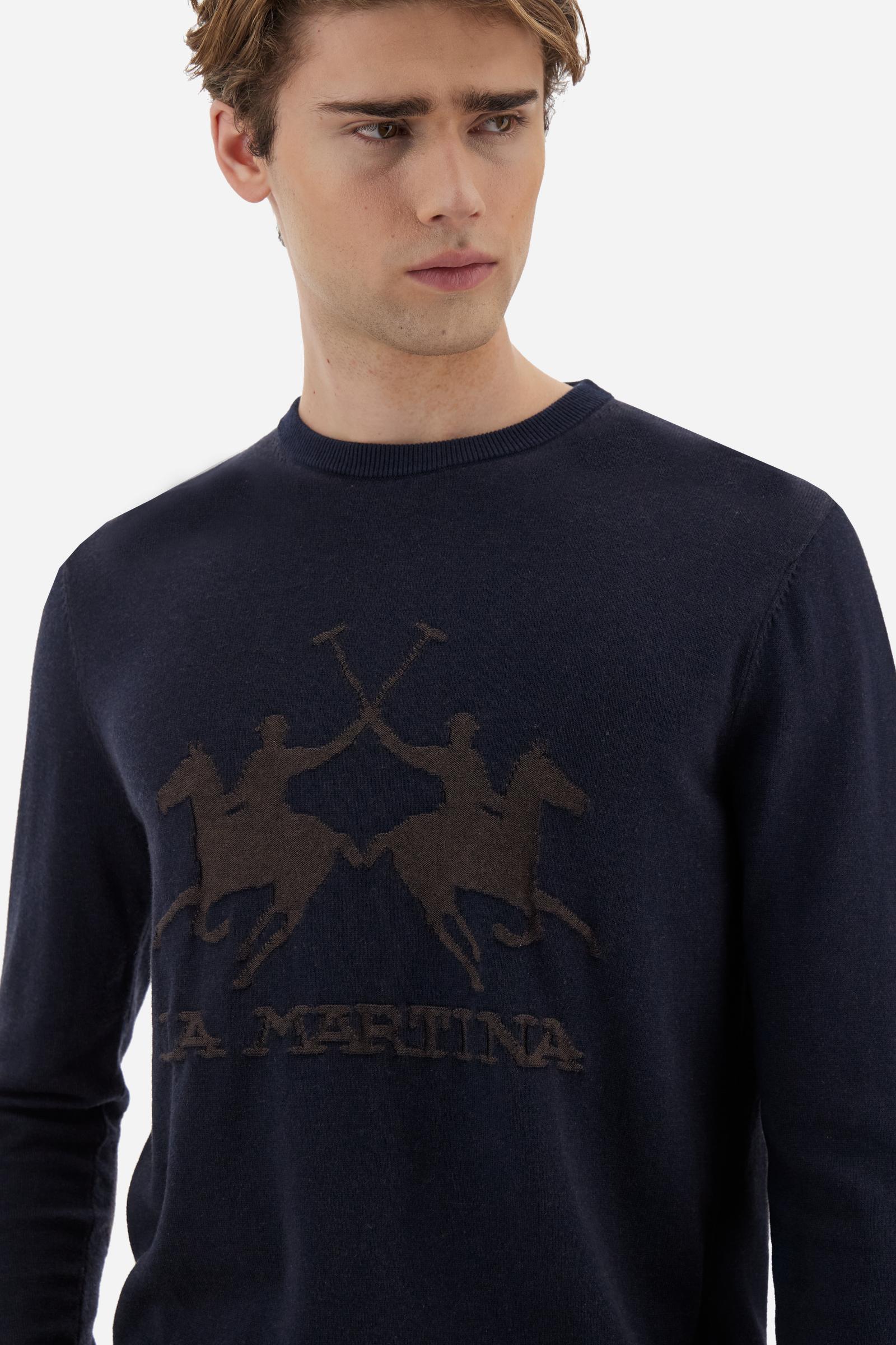 MAN CREW NECK SWEATER WOOL COT