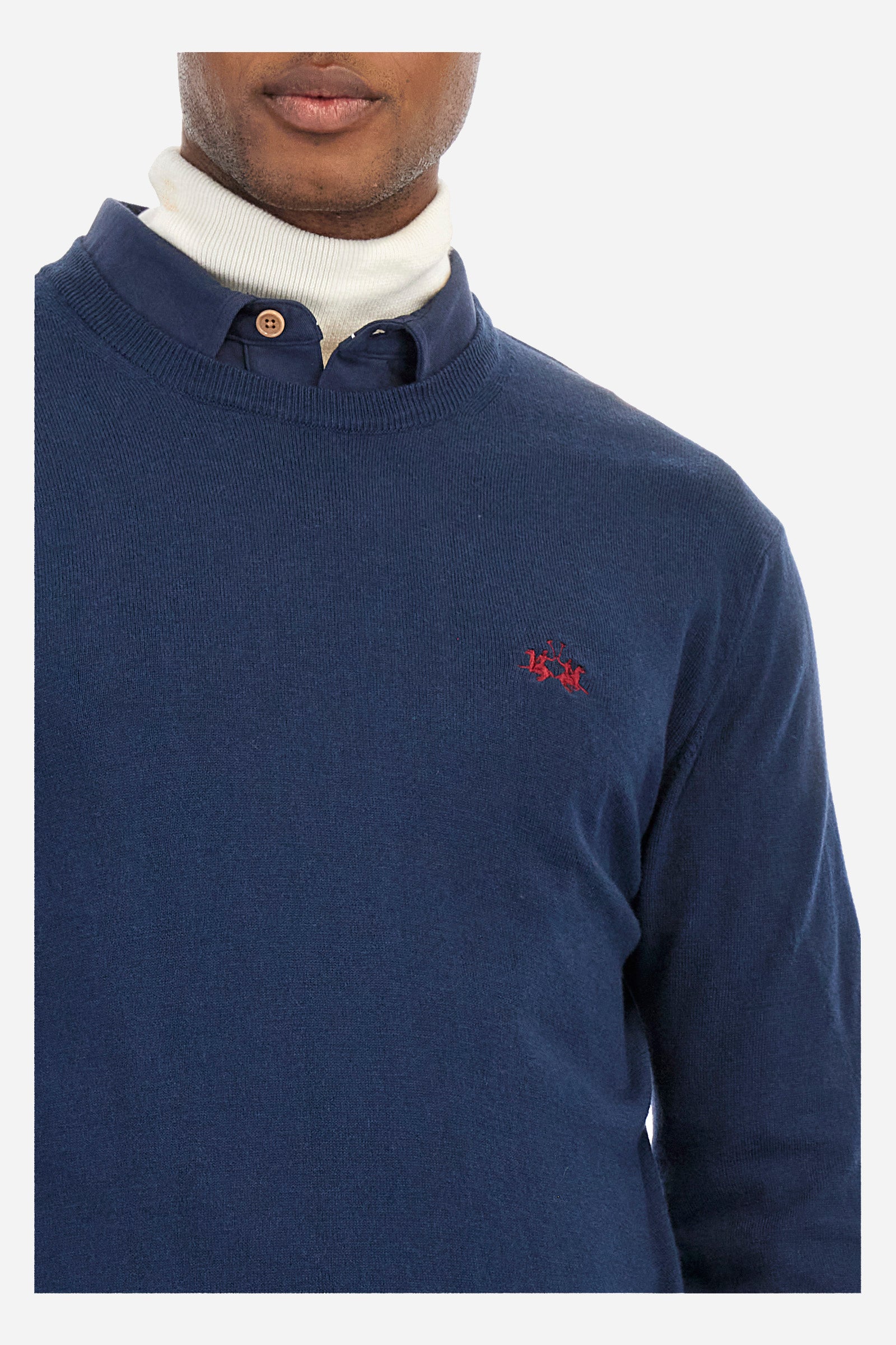 Regular fit pullover in cotton and wool - Zayden