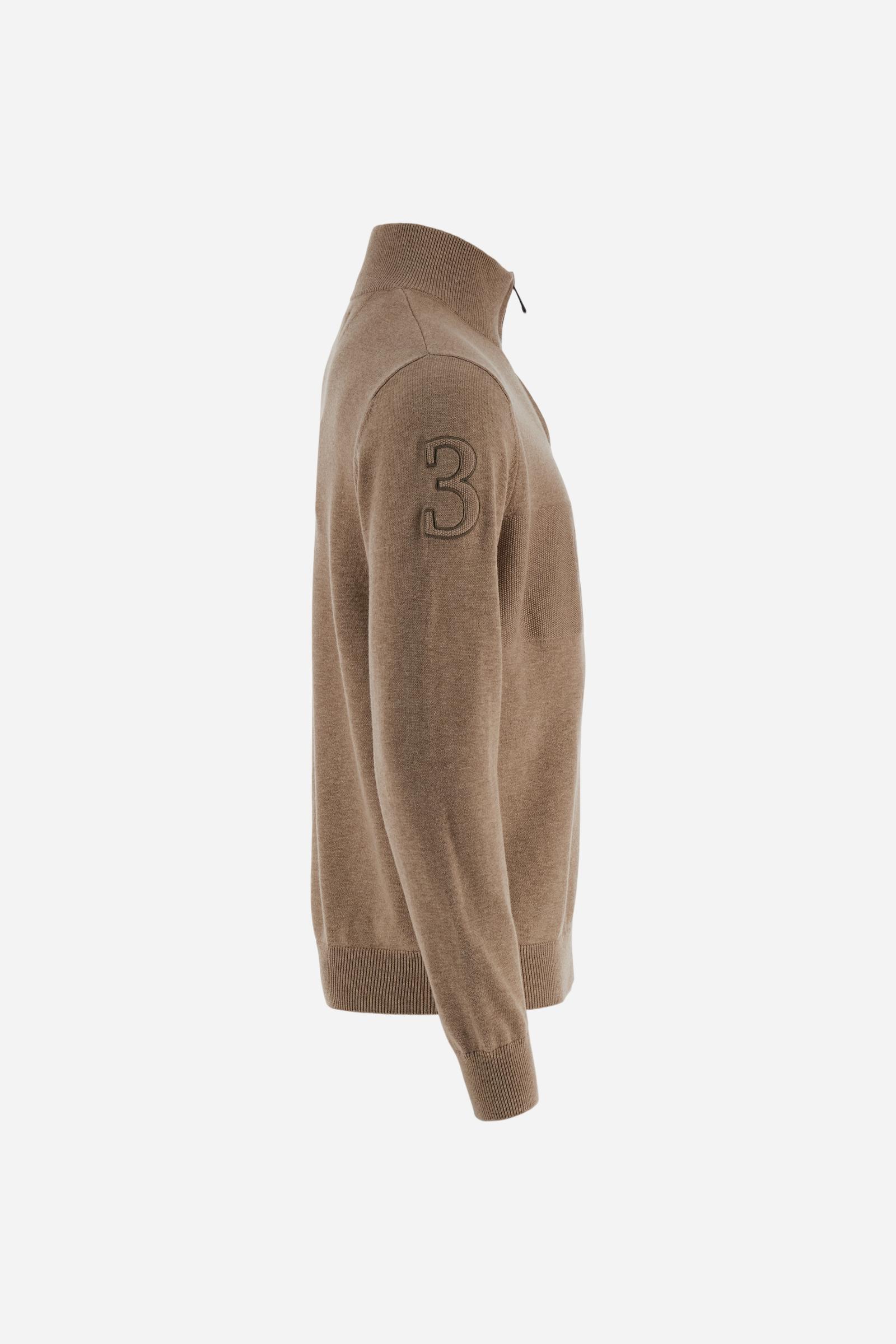 Men’s wool half‑zip mock‑neck sweater - Boulus