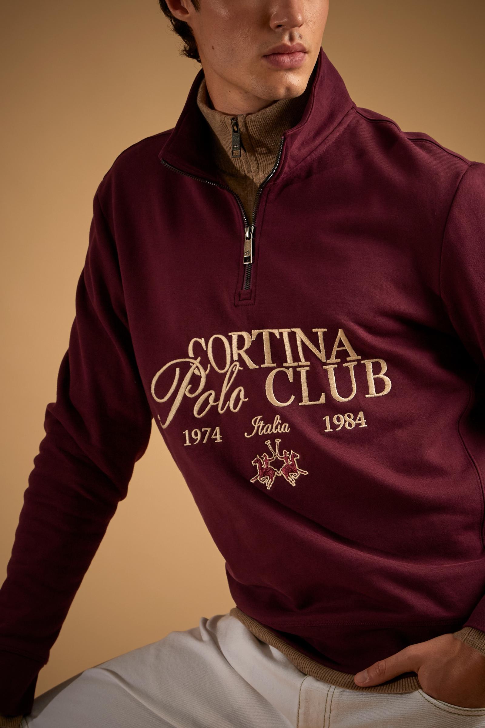 Men's half-zip sweatshirt in brushed cotton Cortina - Dominic