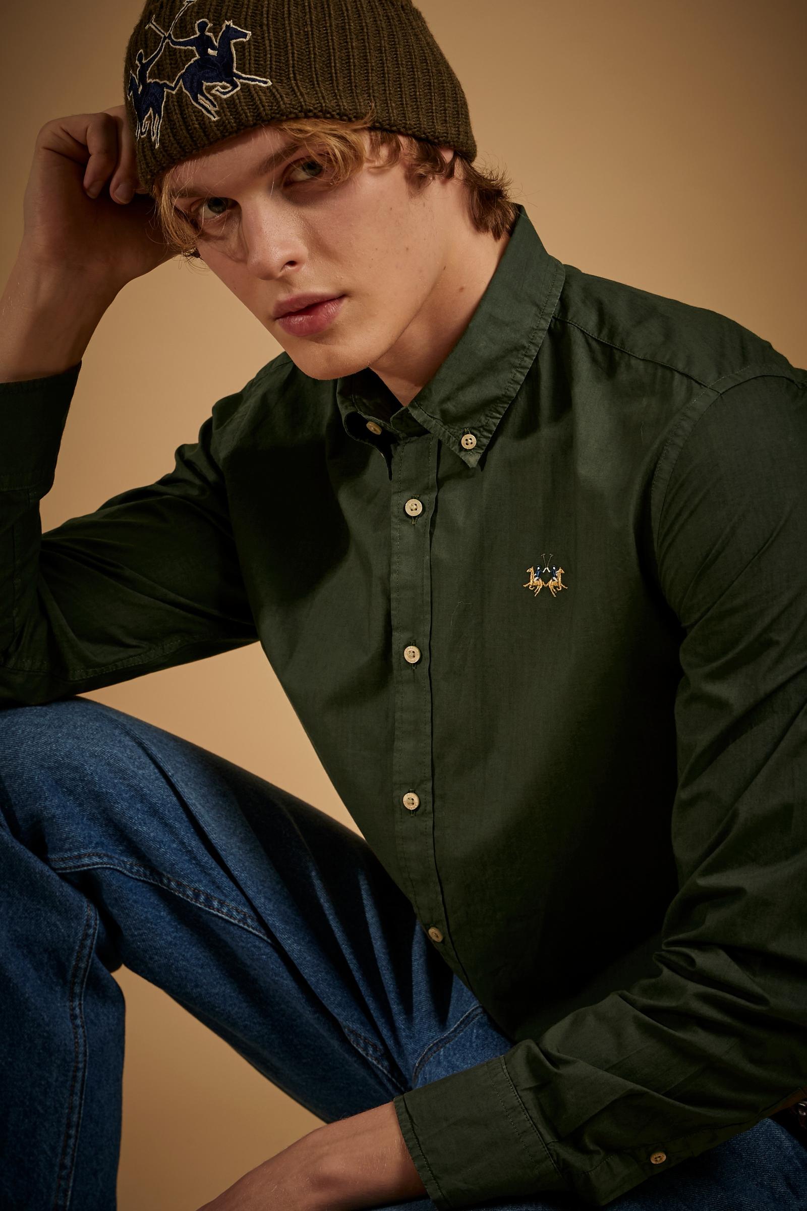Men's shirt in garment-dyed cotton poplin - Rodolfo