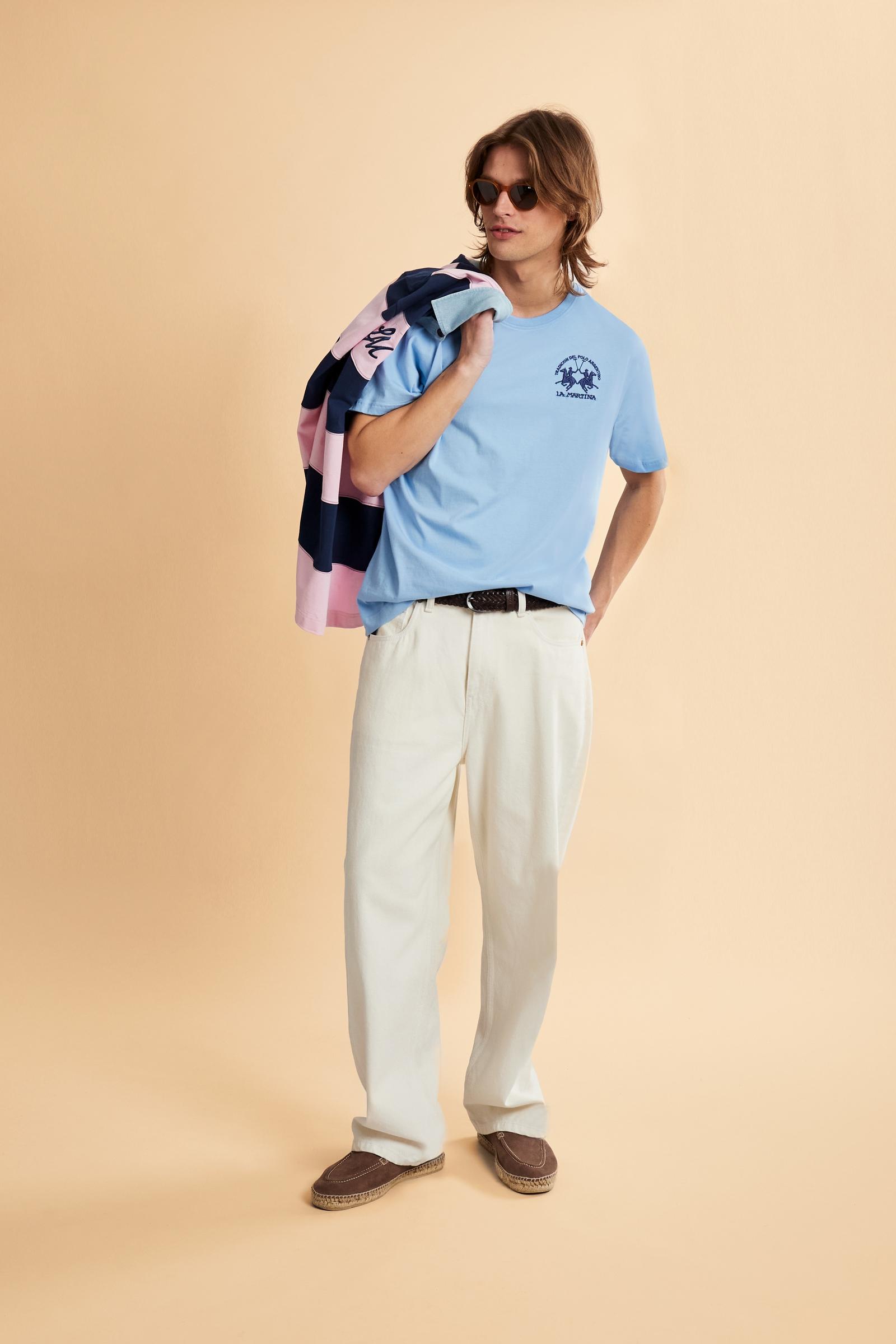 Men’s cotton jersey T-shirt with regular fit and iconic team logo embroidered on the chest. - Blue Bell                                                                                                                                                                                                                                                                                                                                                                                                                         