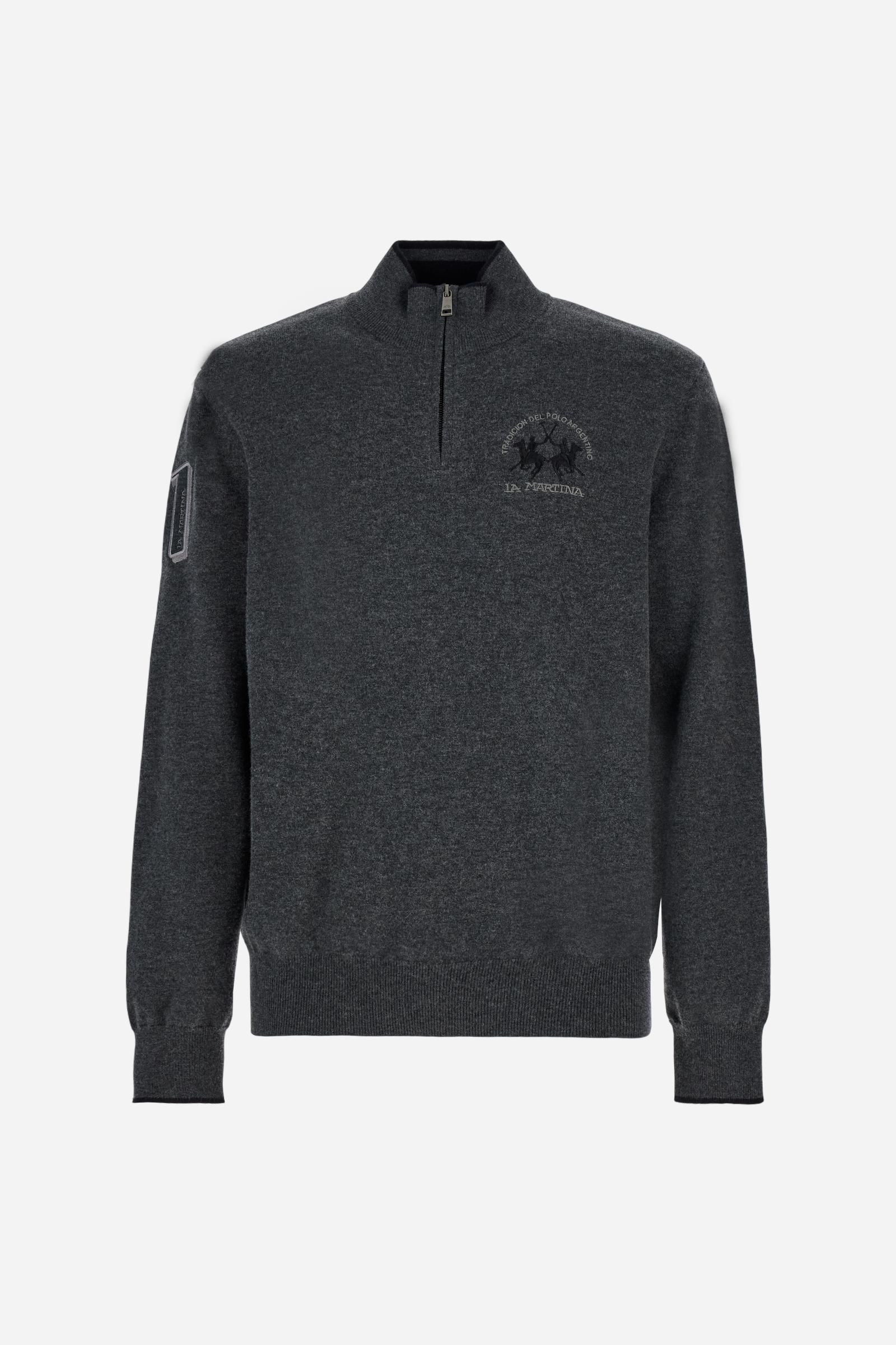 Men’s wool half‑zip mock‑neck sweater - Breehan