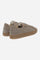 Men’s suede sneaker with flexible two-part leather tongue, hand-stitched embossed logo, amber rubber sole, and lightweight Strobel construction for all-day comfort. - Taupe Gray