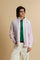 Men’s cotton and linen shirt with regular fit and French collar. Tone-on-tone embroidered logo and visible button placket. - Parfait Pink                                                                                                                                                                                                                                                                                                                                                                                       