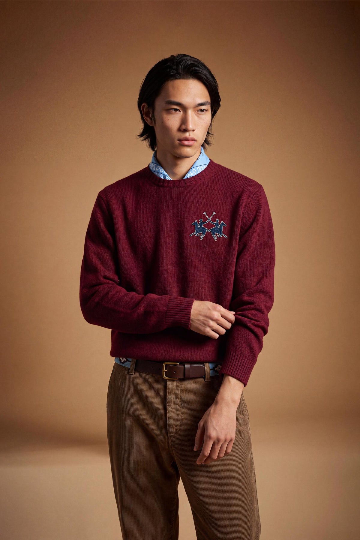 Maglione uomo girocollo merinos maxi logo - Eval