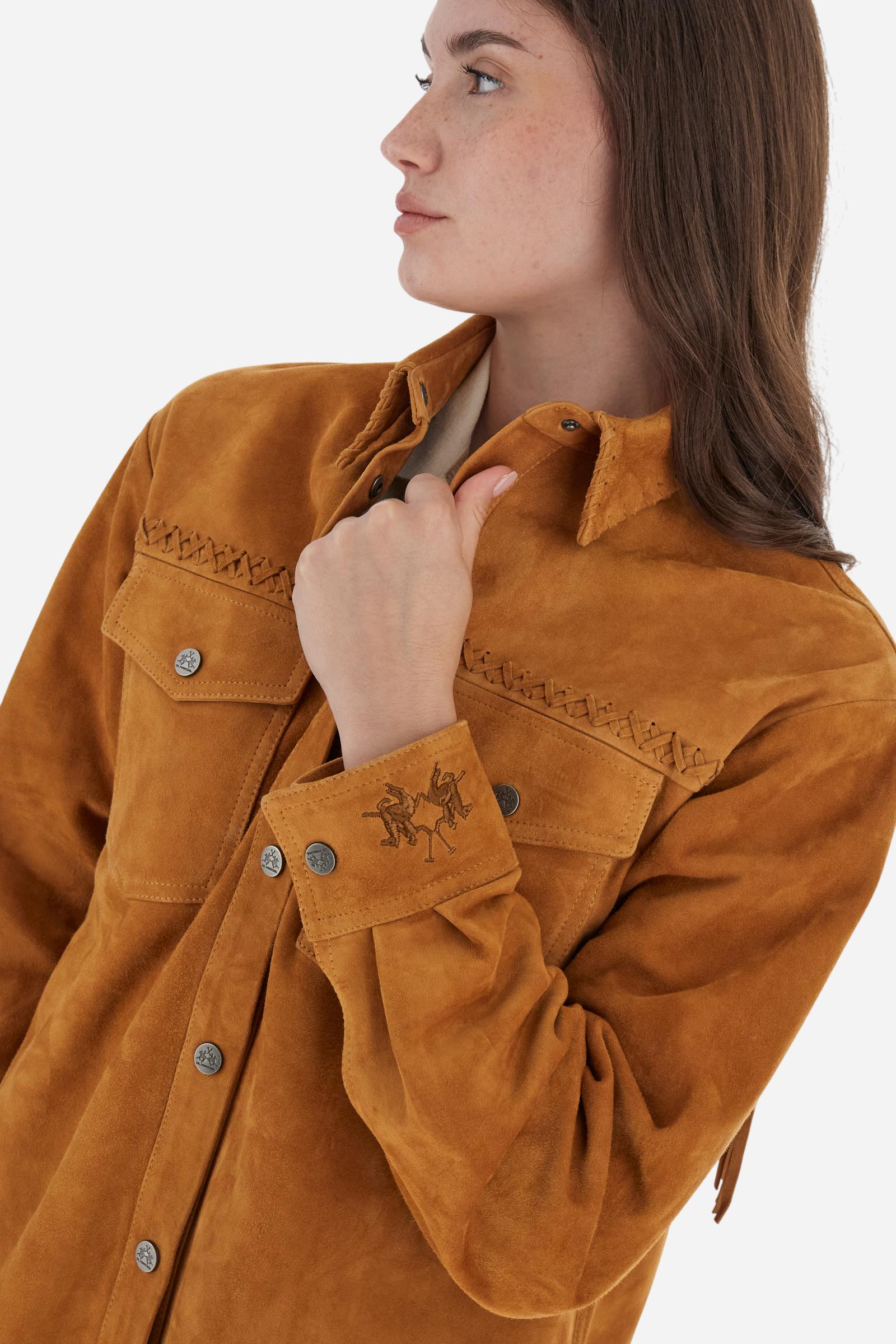 Camisa de mujer en ante con flecos - Belen