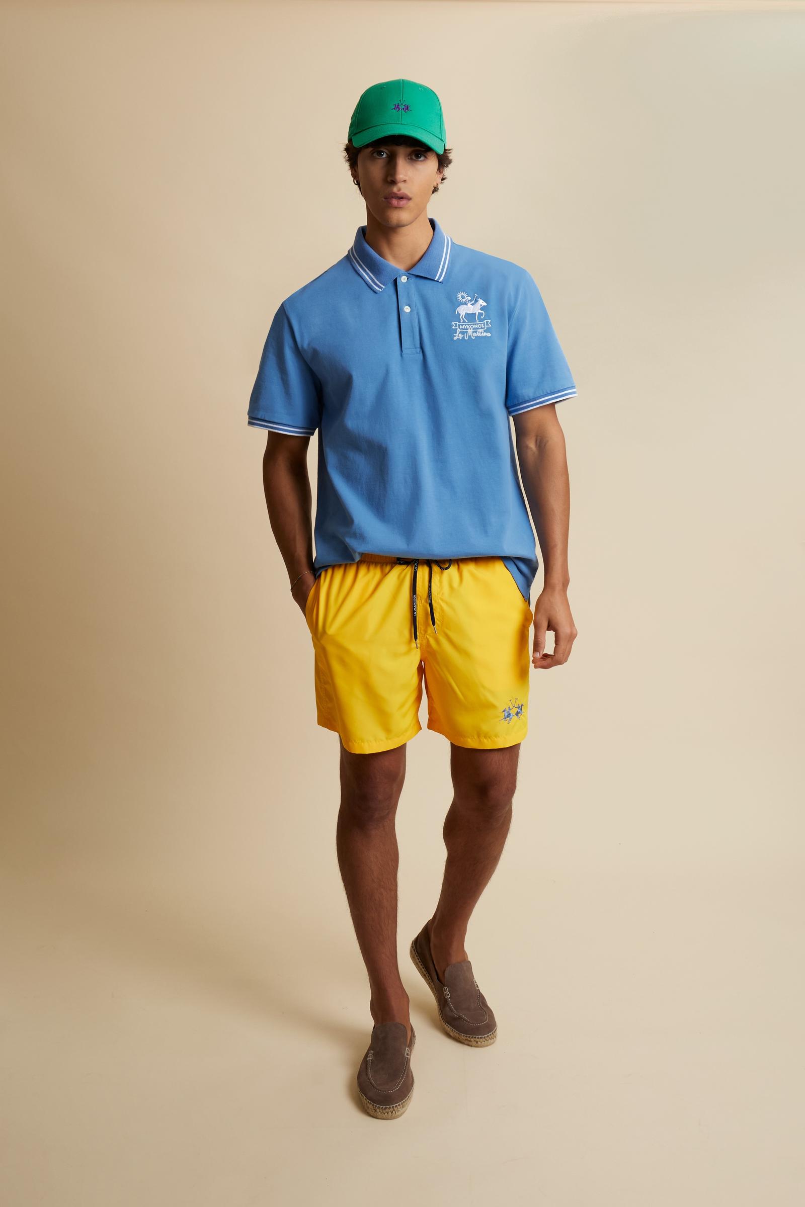 Polo hombre de manga corta en jersey de algodón Mykonos – Corbin
