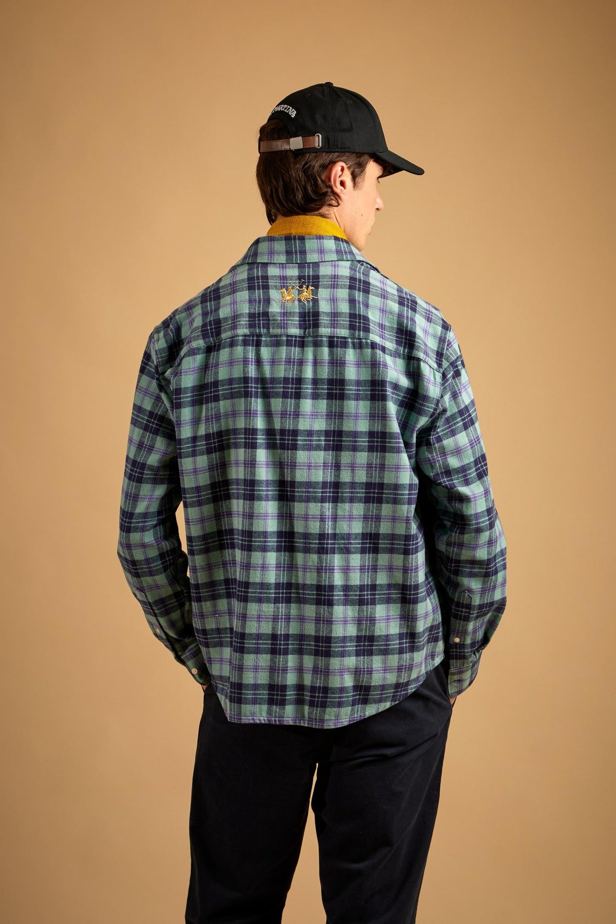 Men's check cotton flannel shirt - Den