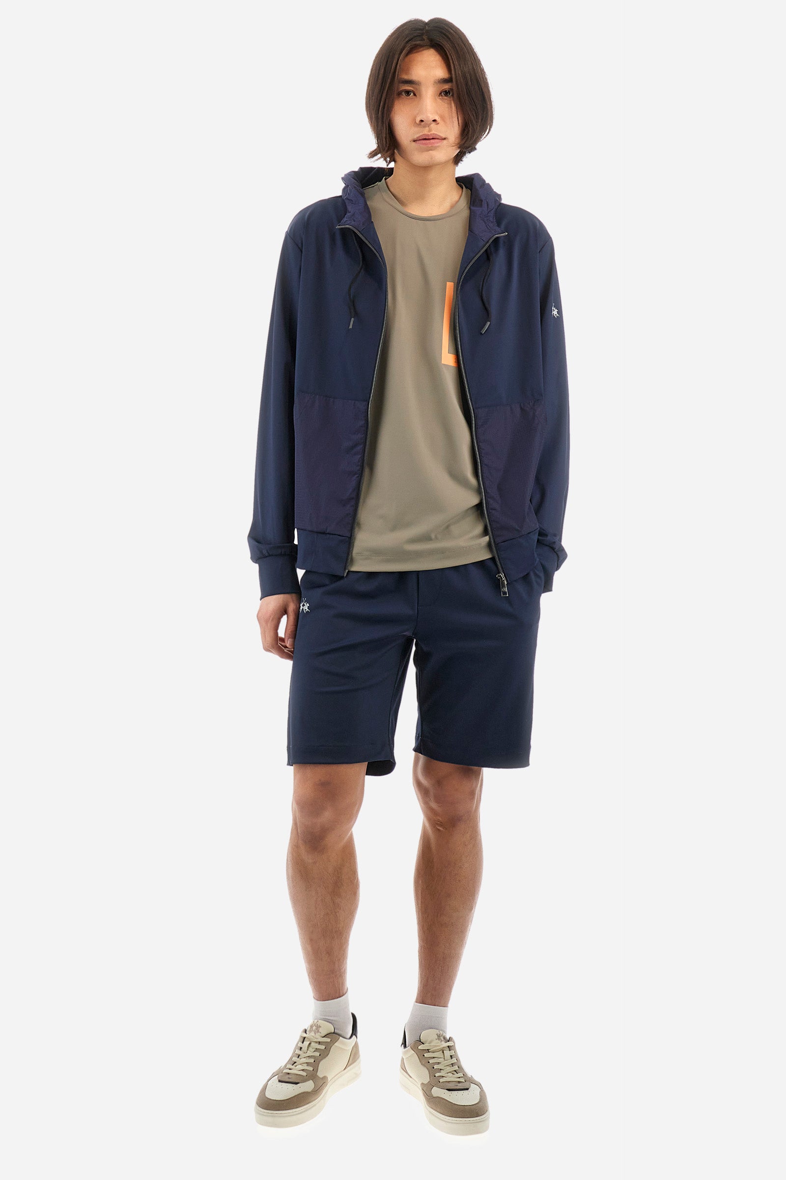 Regular-fit sweatshirt in synthetic fabric - Yosi