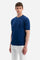 Men’s short-sleeved solid color knitted t-shirt. In collaboration with Pagani, made of cotton yarn. Collar, armholes and ribbed hem. The logo, the writing "La Martina" and "Pagani" are present on the patch applied on the back, representative of the collaboration. Fit is regular. The model wears a size L. - Ensign Blue