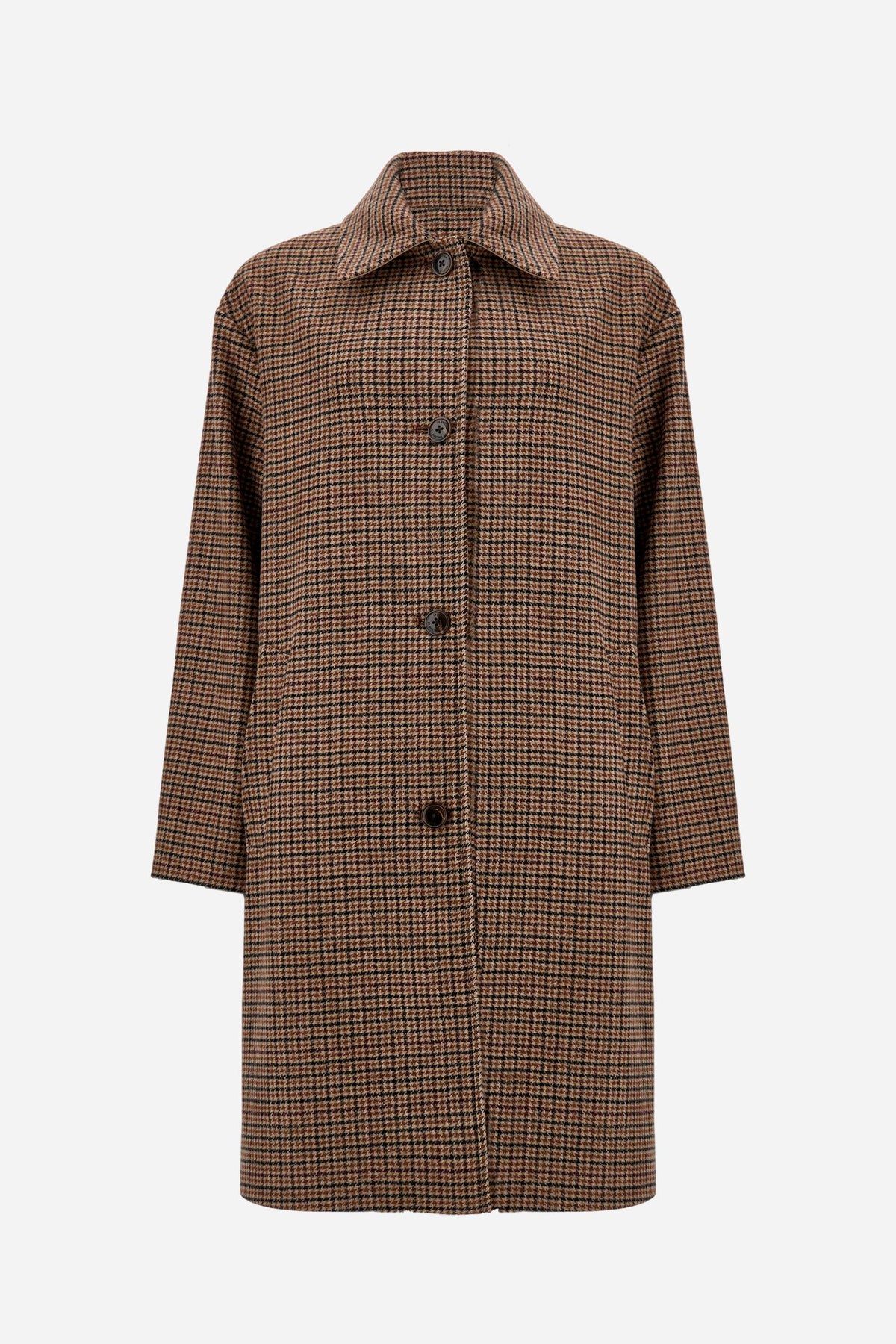 Women's wool blend houndstooth coat - Dulce