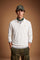 Men’s long-sleeve sweater in 100% combed cotton with a regular fit, jacquard knit patterns, ribbed cuffs and hem, a polo collar, and a three-button front opening. - Pristine