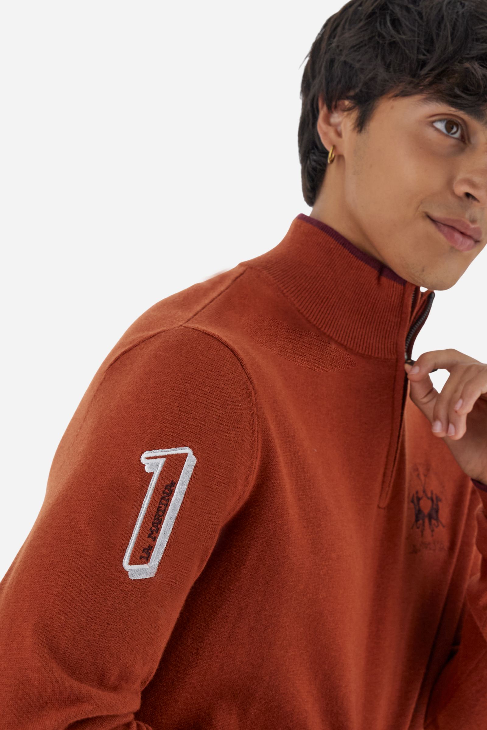 Jersey de hombre de cuello alto con cremallera en lana - Breehan