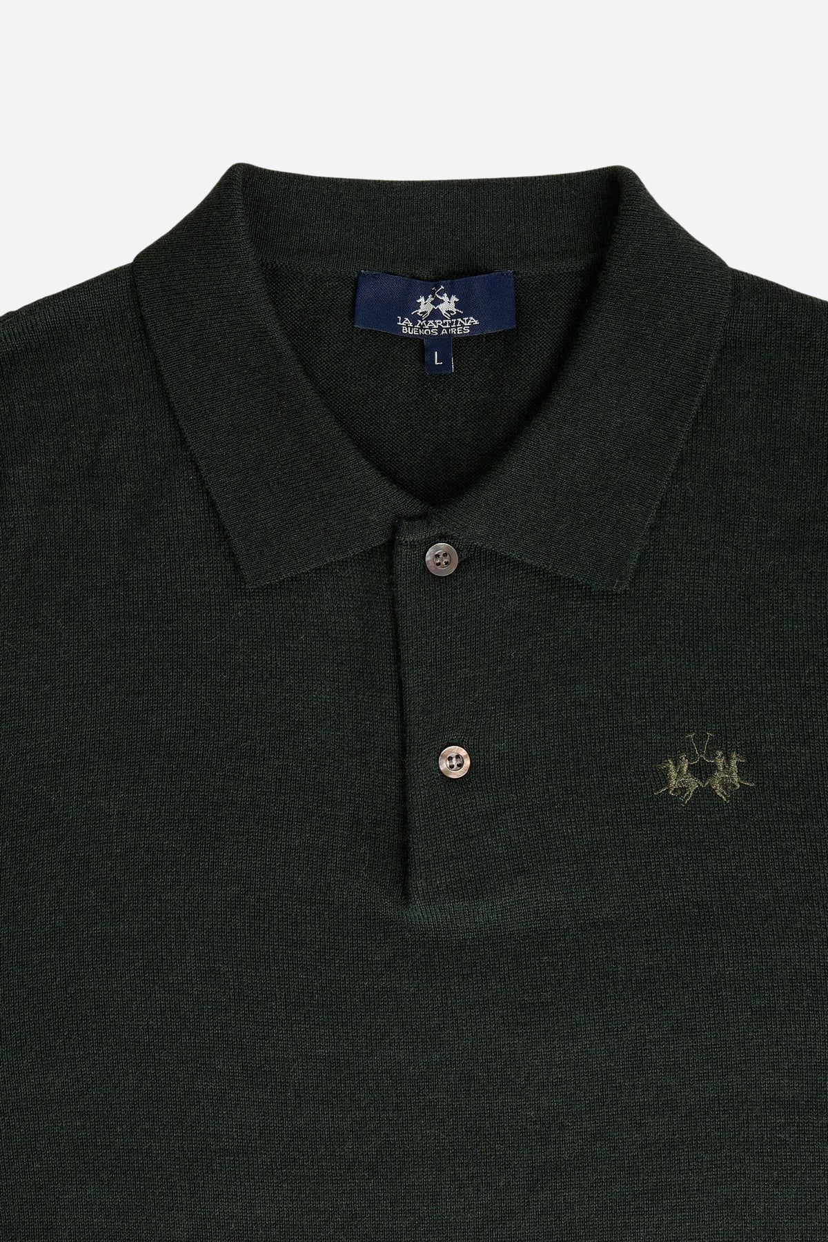 Polo homme manches longues en laine mérinos - Evaristo