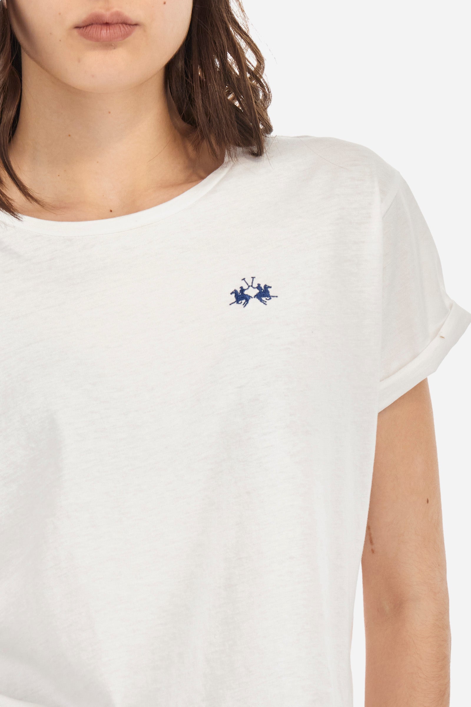 Damen-T-Shirt mit Polo Crew Stickerei - Agar