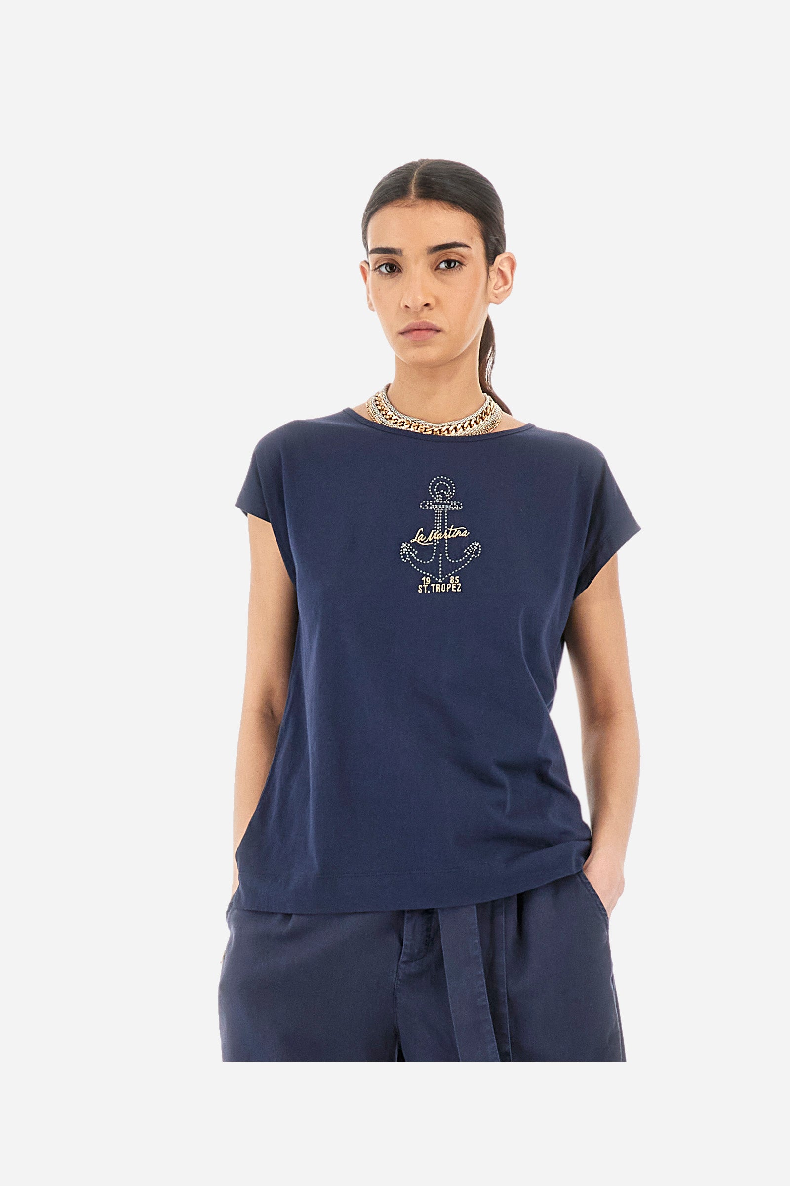 Regular-fit cotton T-shirt - Yacintha