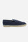 Men’s espadrilles made from unlined suede, lightweight and breathable, ideal for everyday summer wear. The clean design is enhanced by the burned horse logo on the side, a distinctive feature of the model. The braided rope sole with rubber outsole ensures comfort, durability, and stability, completing a shoe with an informal yet refined character. Perfect for those seeking versatile style with an authentic feel. - Blue Indigo                                                                                   