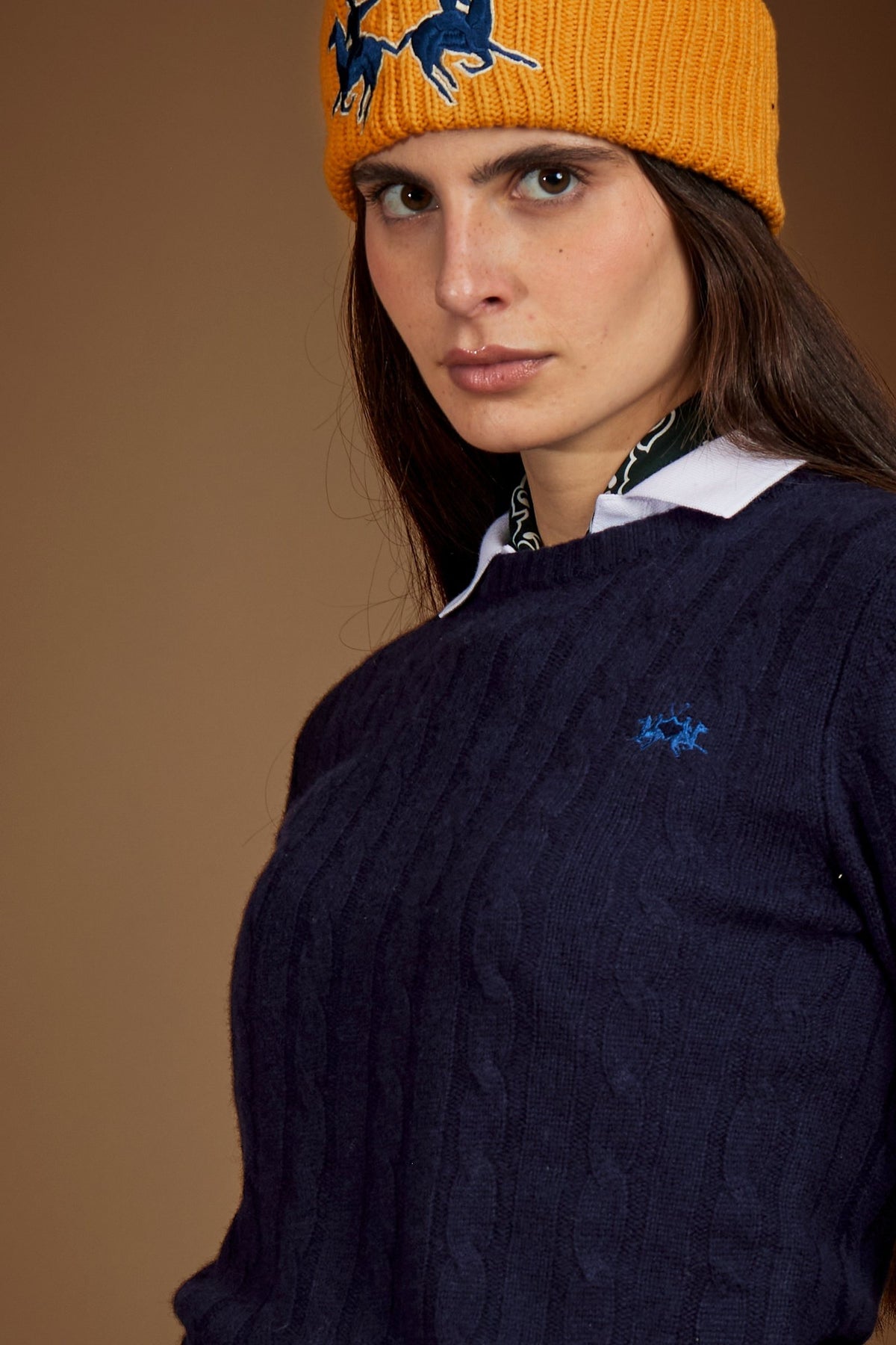 Damenpullover mit Zopfmuster aus Kaschmirmischung - Emilse