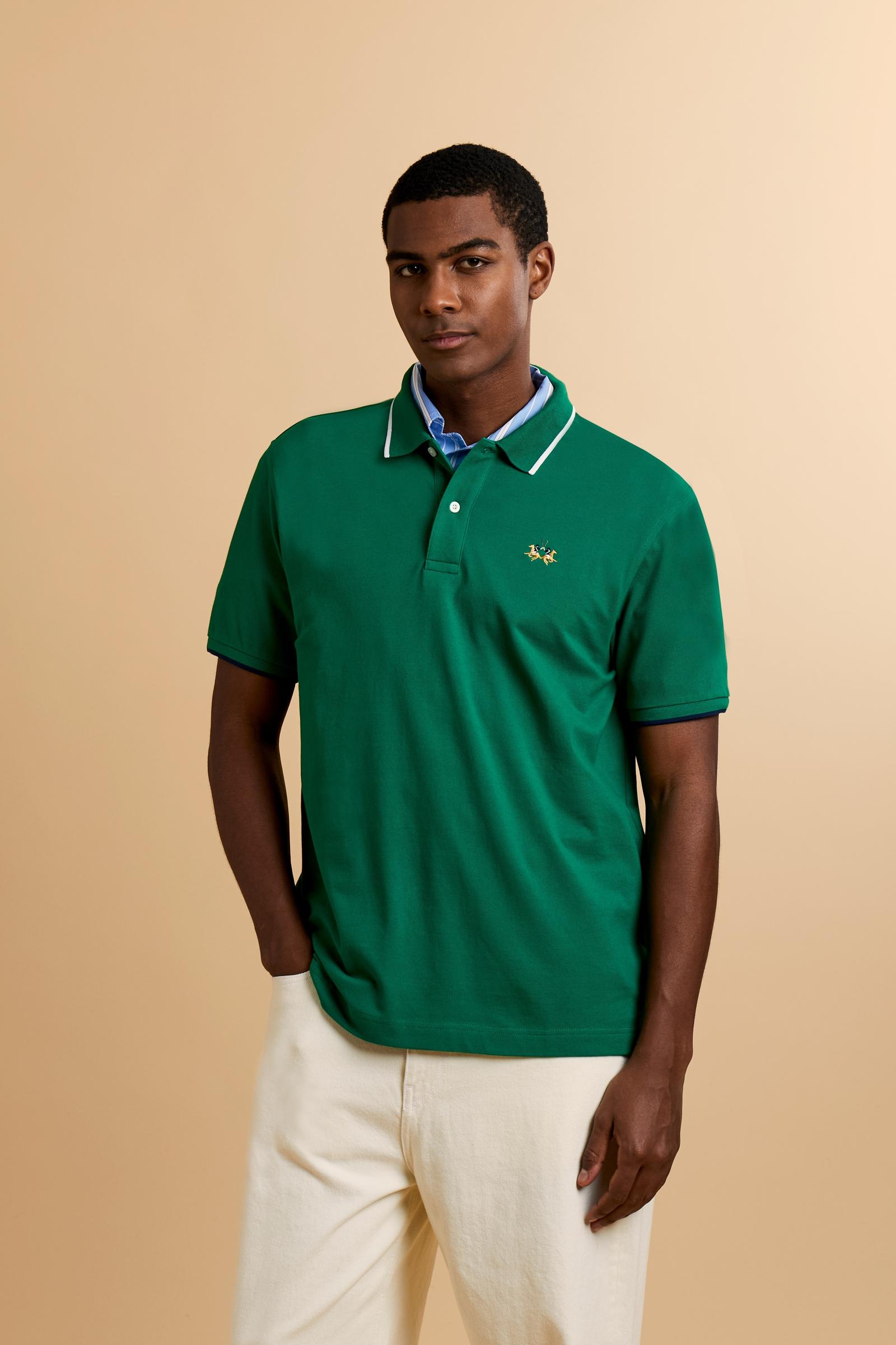 Men’s regular fit stretch piqué polo shirt Essential – Russell
