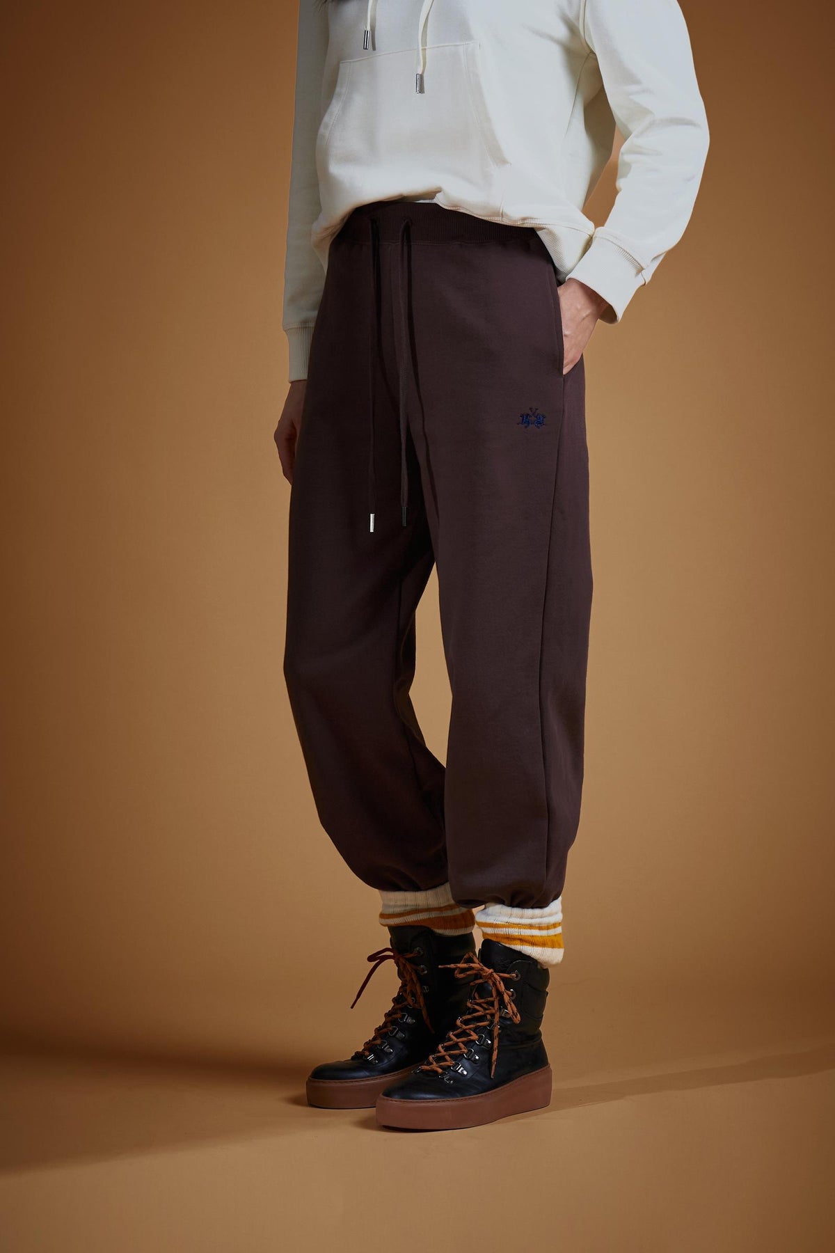 Pantalon femme en molleton gratté de coton - Eleonora