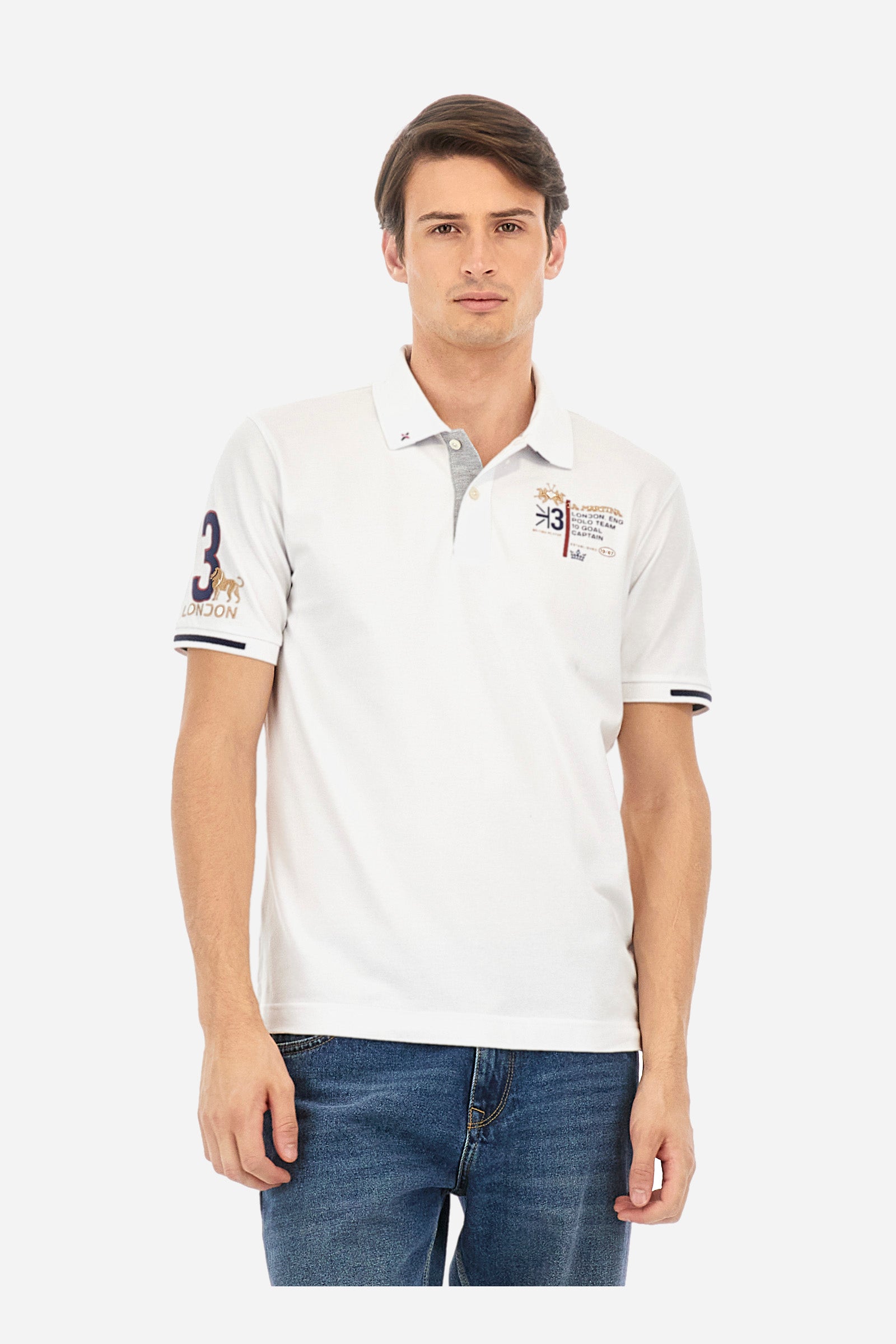 Polo shirt in stretch piqué cotton in regular fit - Alfredo