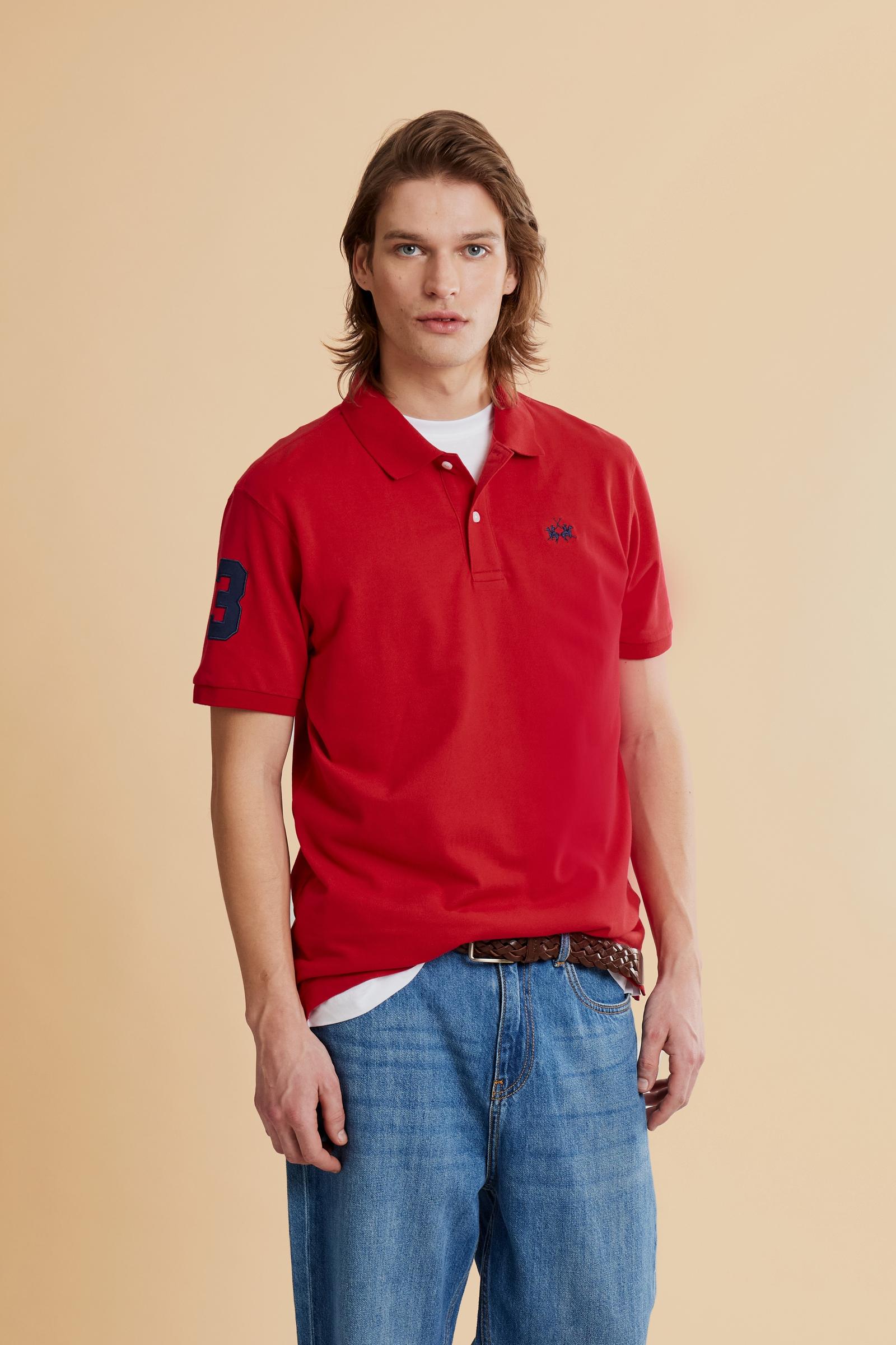Men’s short-sleeve stretch piqué polo. Two-button placket and ribbed details, with a regular fit. Iconic style characterised by applied logo and patches. - Formula One                                                                                                                                                                                                                                                                                                                                                         