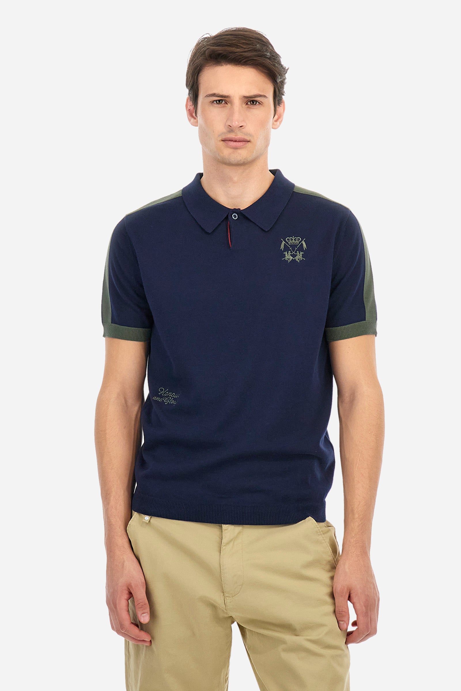 Polo shirt in tricot cotton knit in regular fit - Anthony