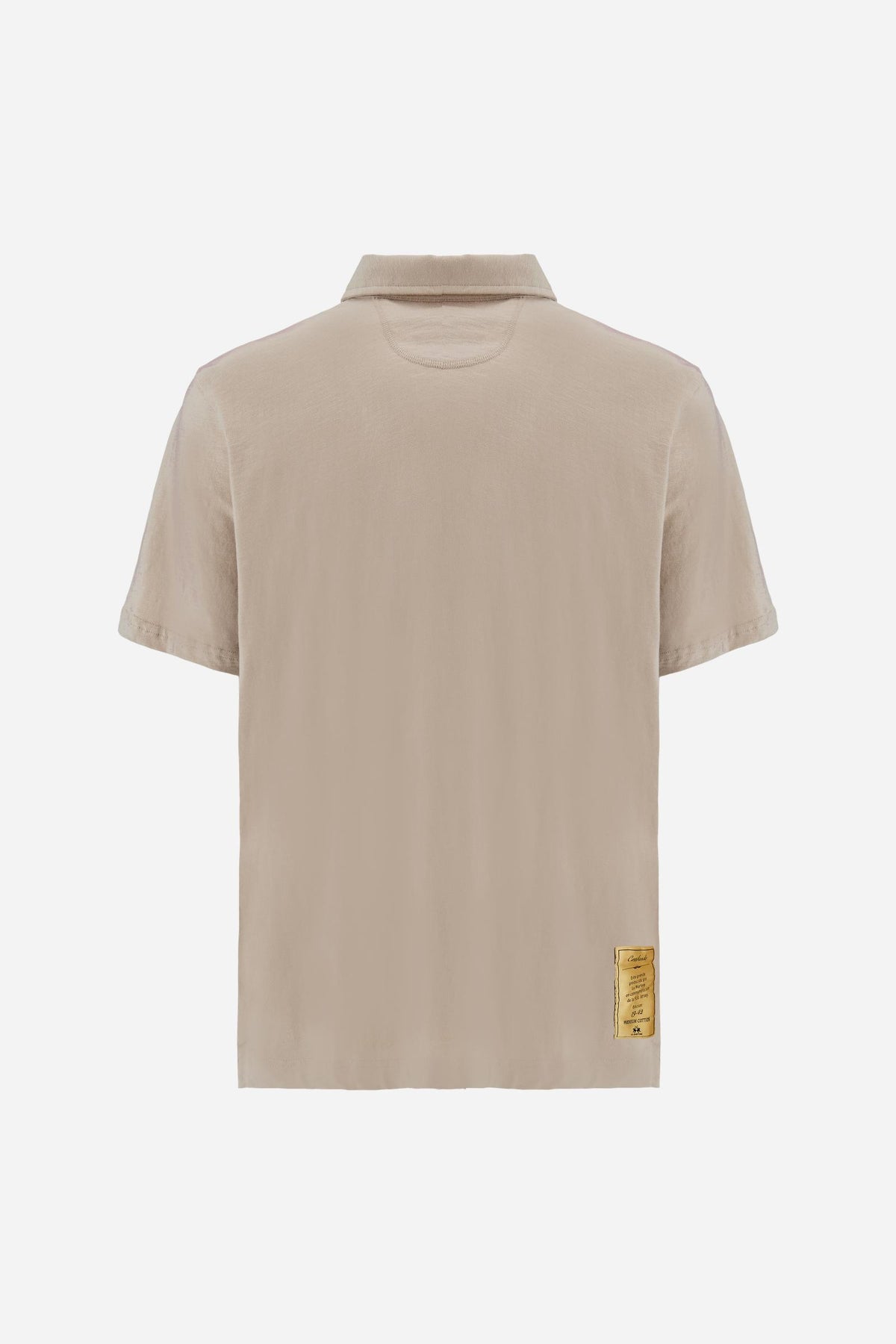 Men’s short-sleeve slub cotton jersey polo shirt. Comfort fit with iconic details inspired by the 19-42 model. - Humus