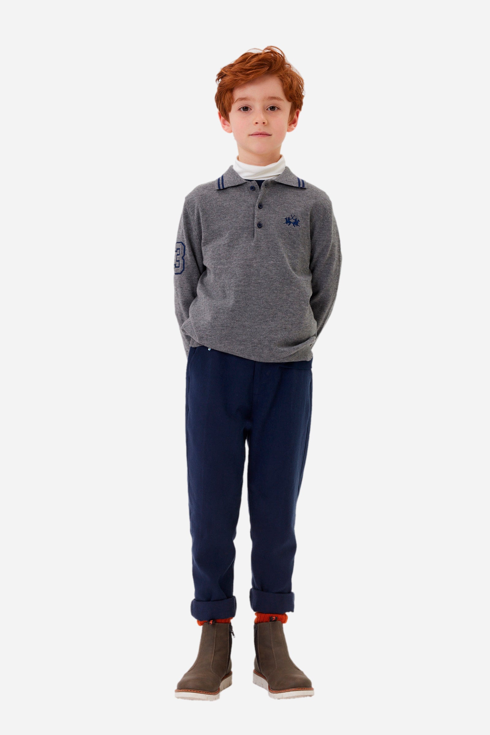 Jungen-Pullover im Polo-Stil 