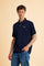 Men's short-sleeved cotton piqué polo shirt. Regular fit with fabric detail under the collar. - Navy                                                                                                                                                                                                                                                                                                                                                                                                                            