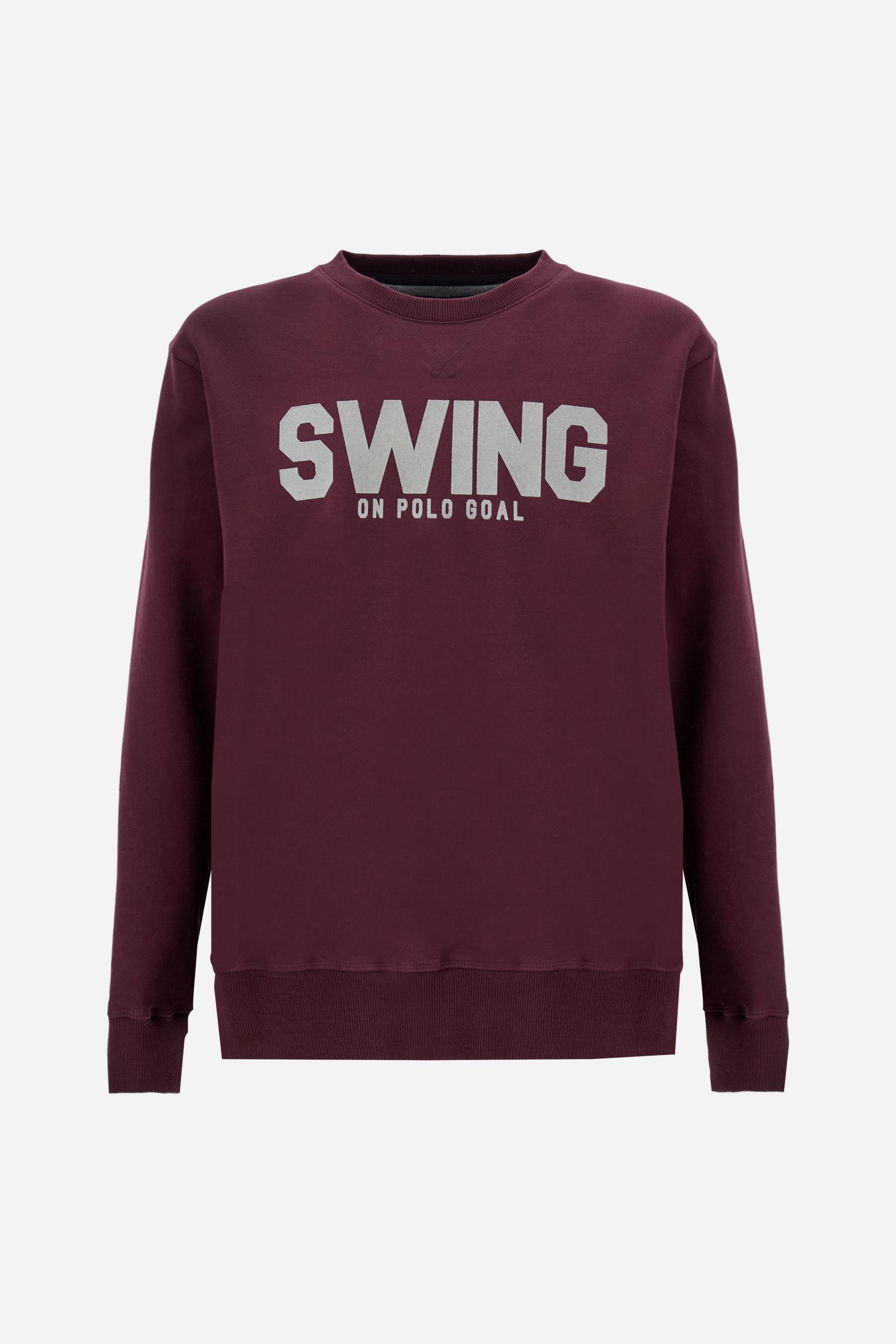 Herren-Sweatshirt mit Rundhalsausschnitt aus Baumwollfleece Swing on Polo - Dionigi