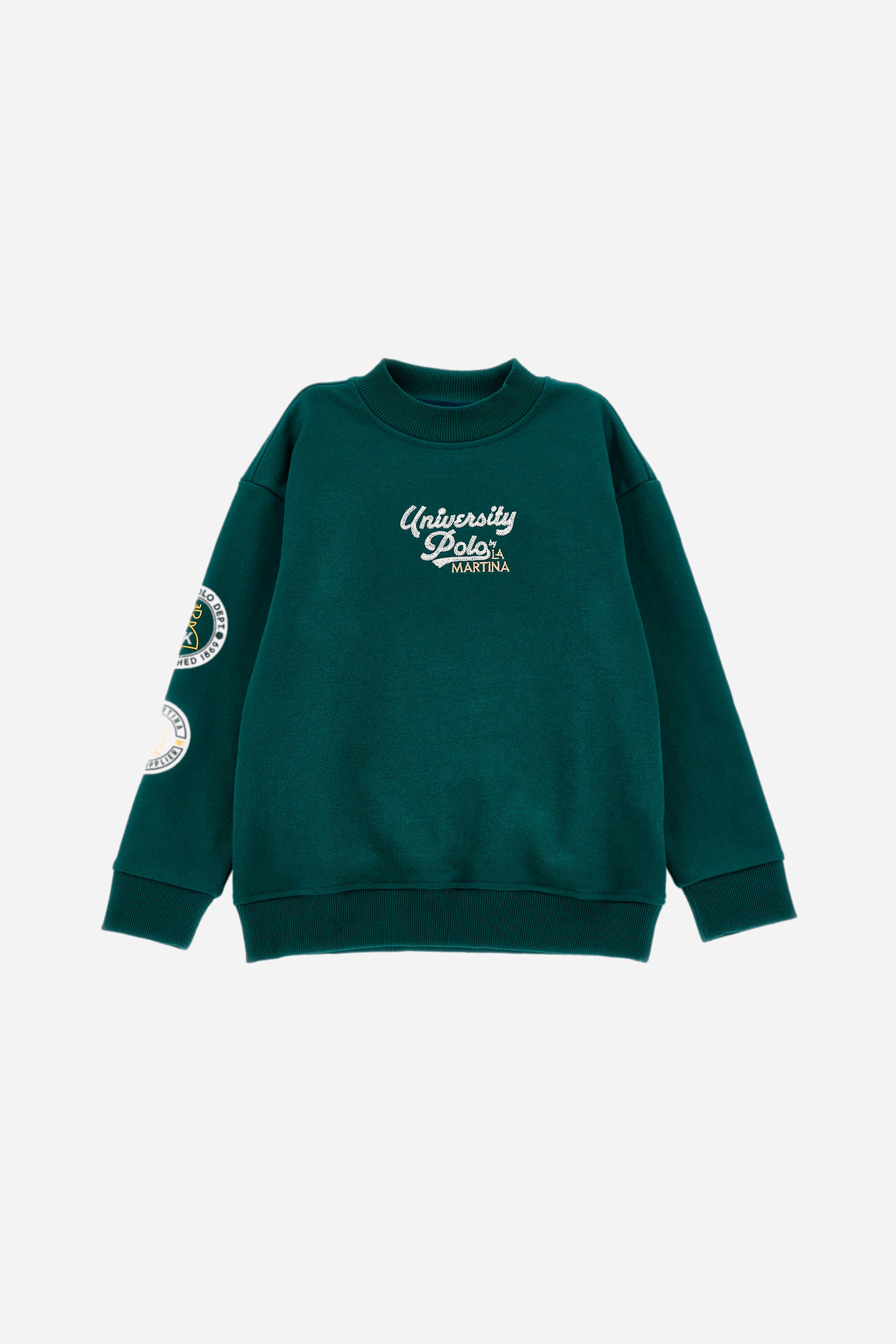 Boy's crew-neck college-style sweatshirt