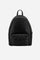 Urban backpack in calfskin leather. Elegant and practical, with front zip pocket and metallic details. - Black                                                                                                                                                                                                                                                                                                                                                                                                                  