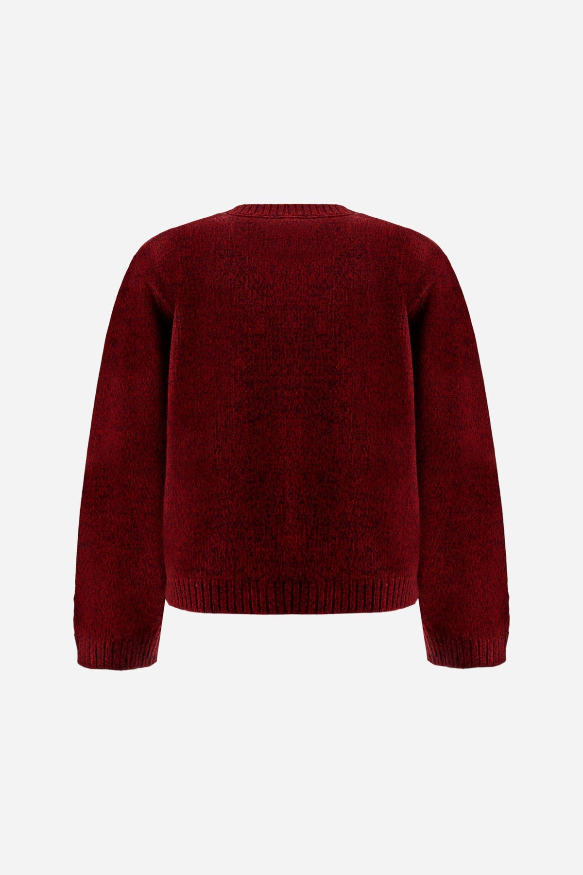 Women's crew neck sweater in melange lambswool blend - Edith