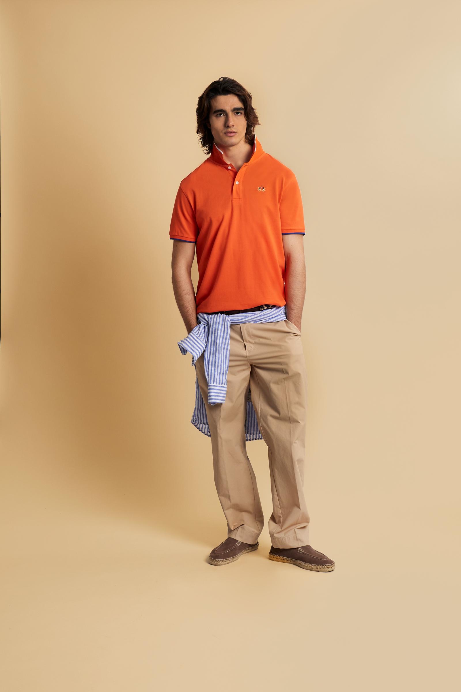 Men’s regular fit stretch piqué polo shirt Essential – Russell