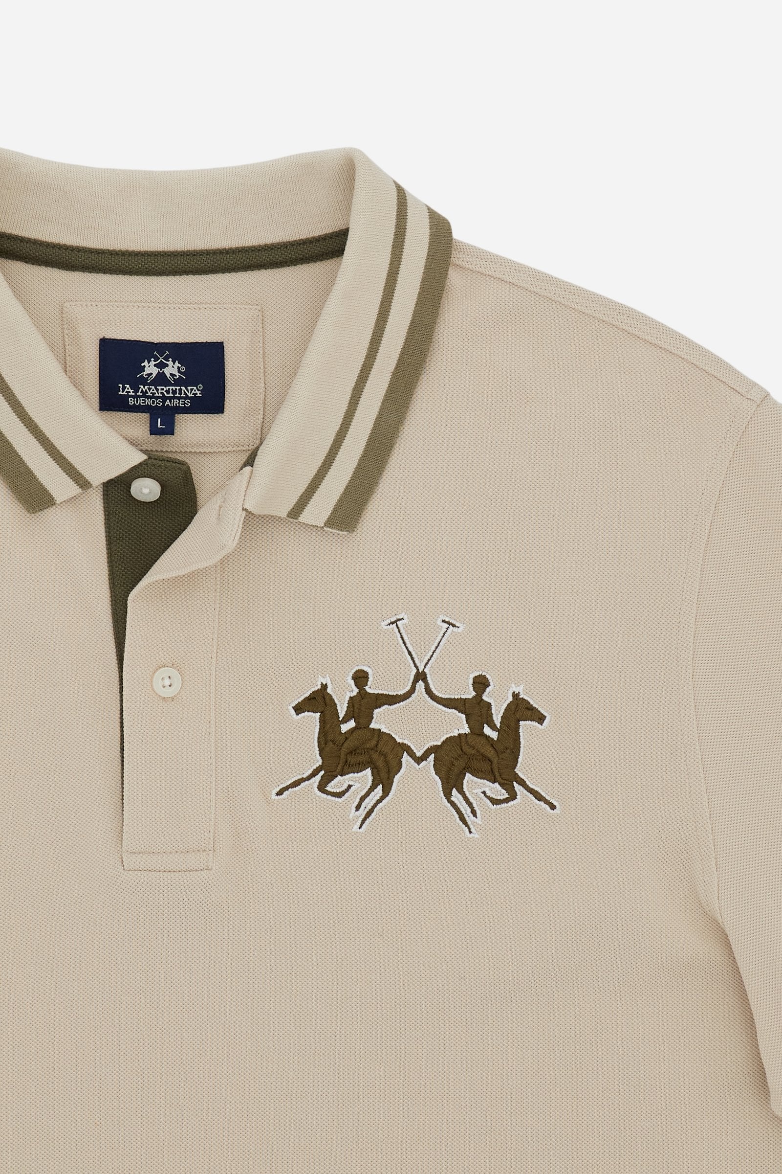 Men’s short-sleeve piqué polo shirt with 3D maxi logo – Coty