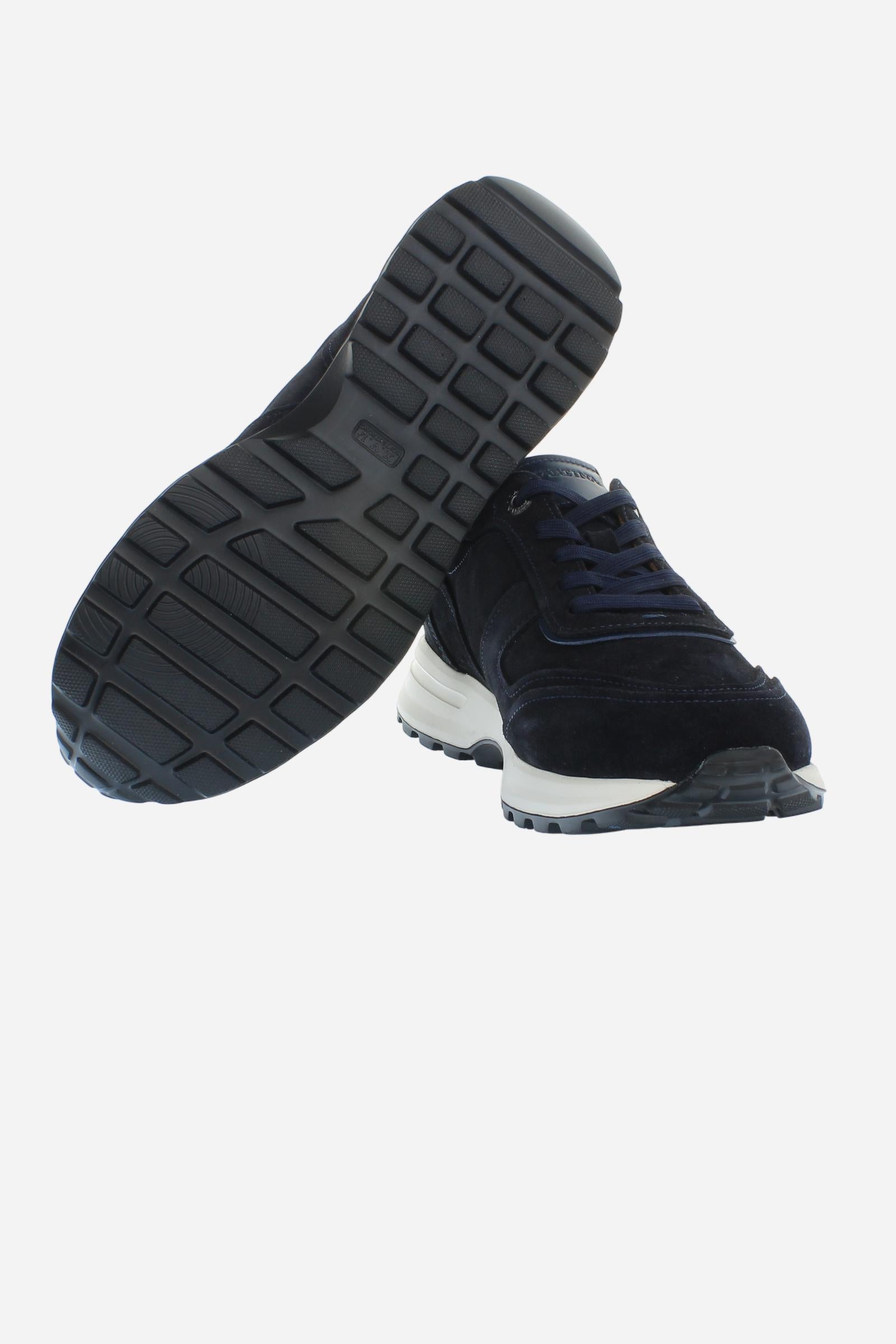 Basket homme en cuir et daim avec semelle amortie