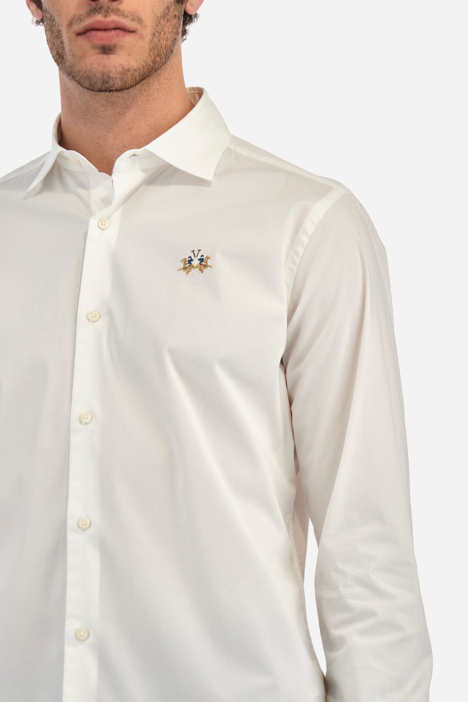 Cotton shirt in poplin cotton with slim fit - Garrick