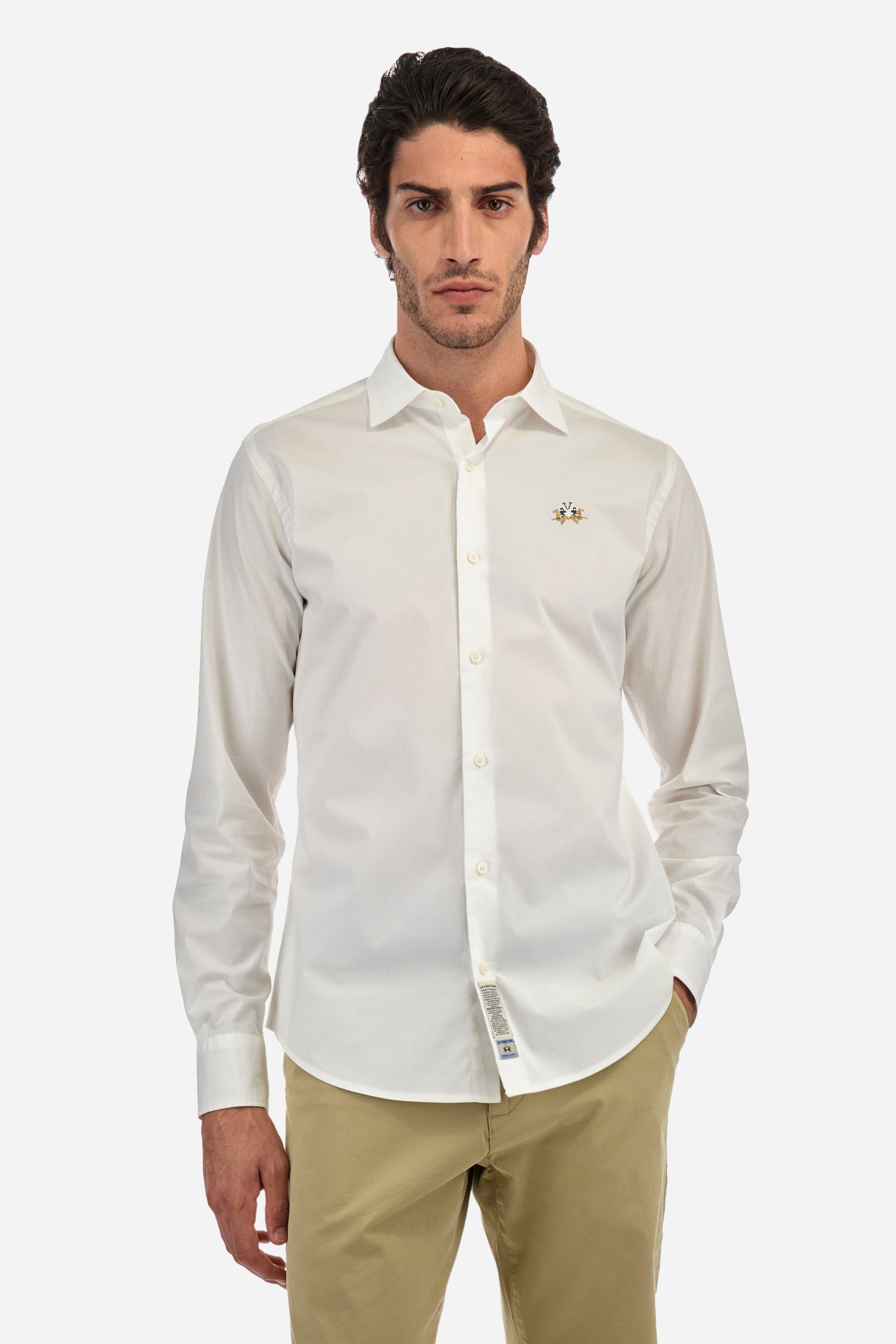 Cotton shirt in poplin cotton with slim fit - Garrick