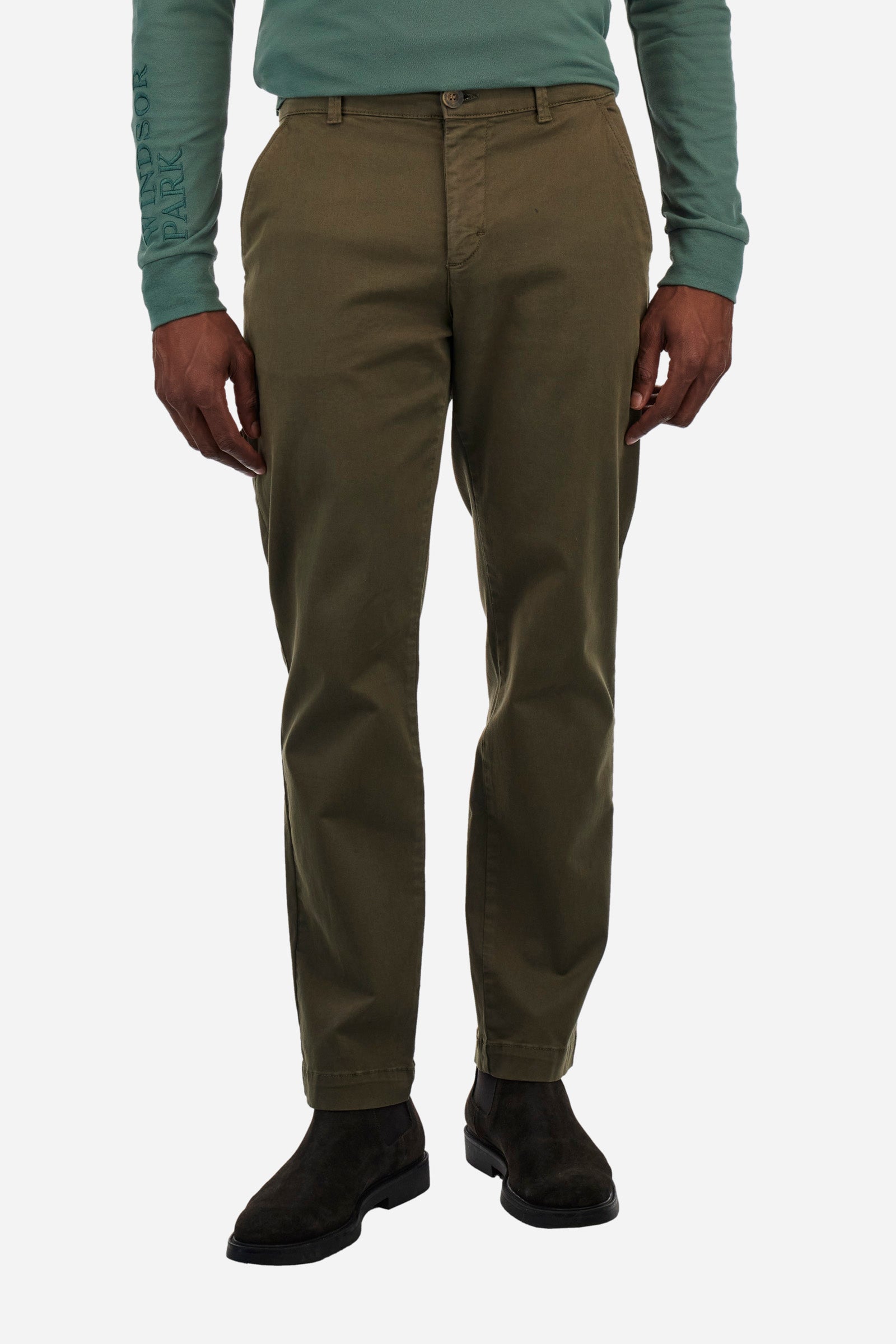 Regular fit stretch cotton chinos - Zivon