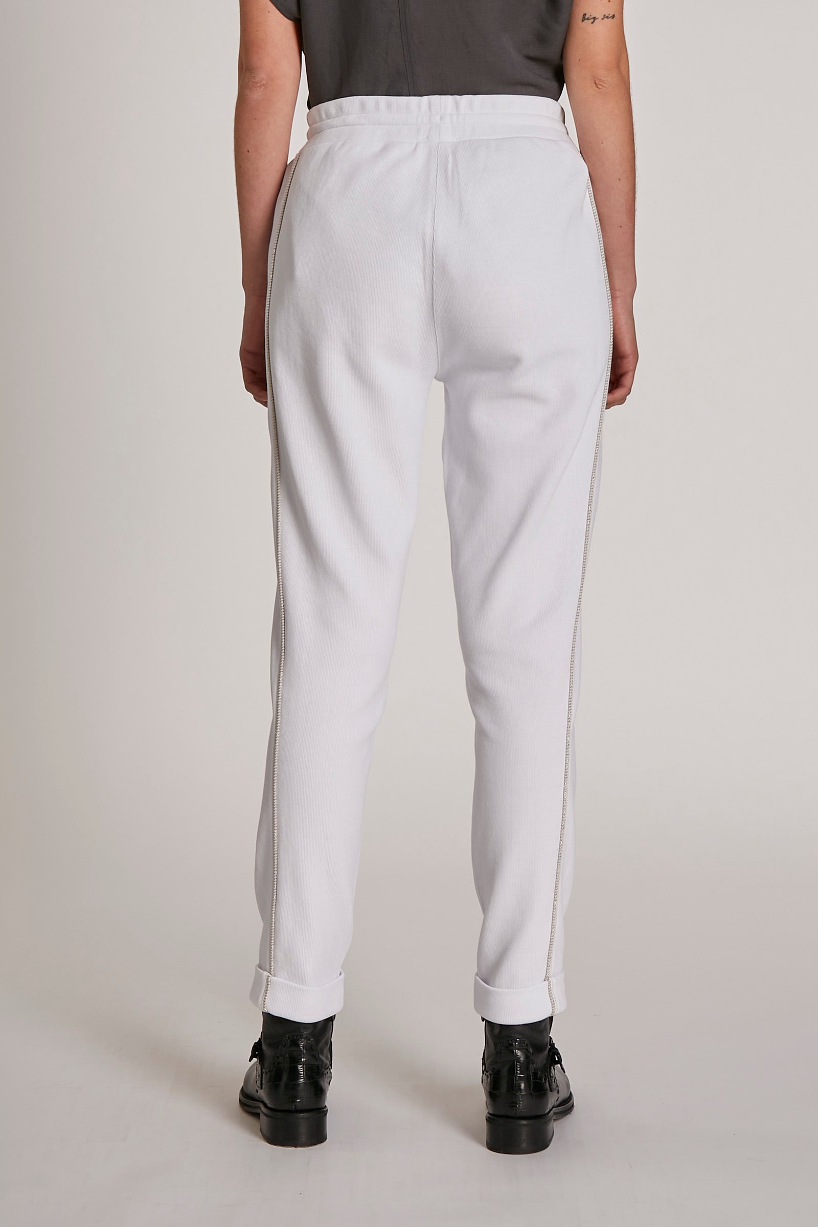 Pantalon femme en coton coupe classique