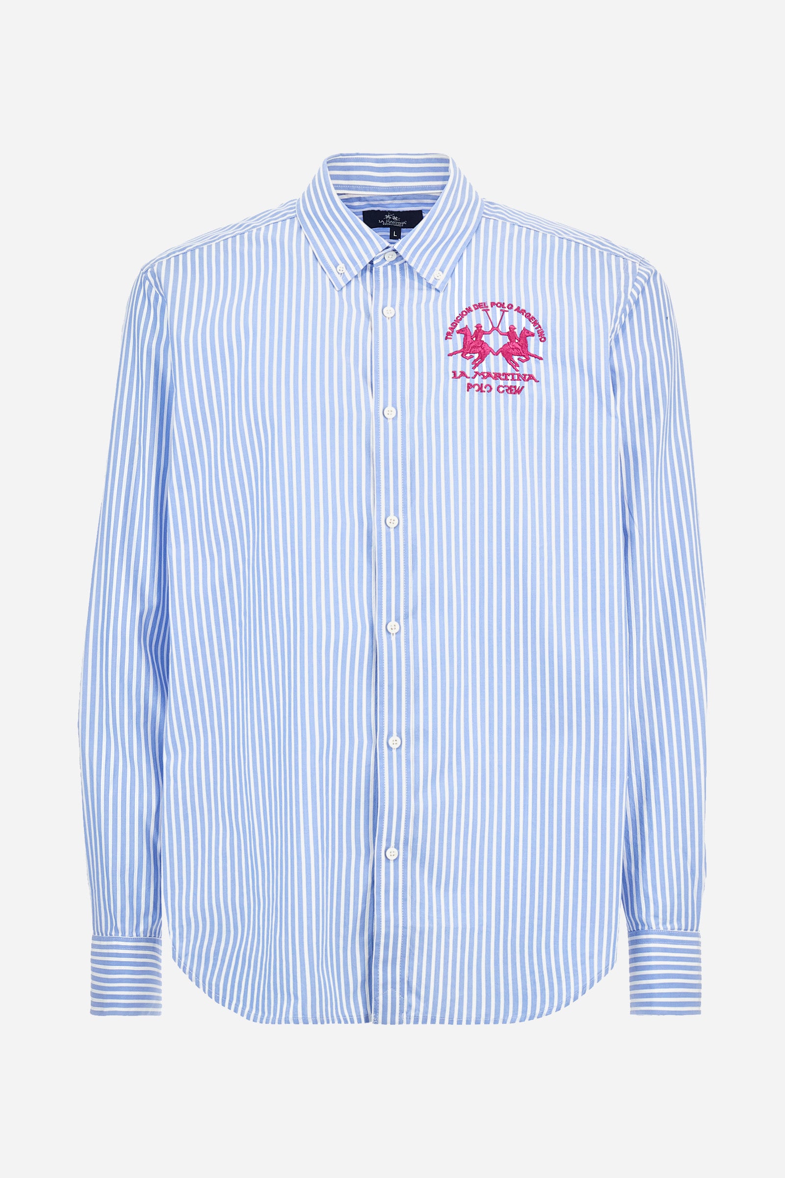 Striped poplin slim shirt - Alberich