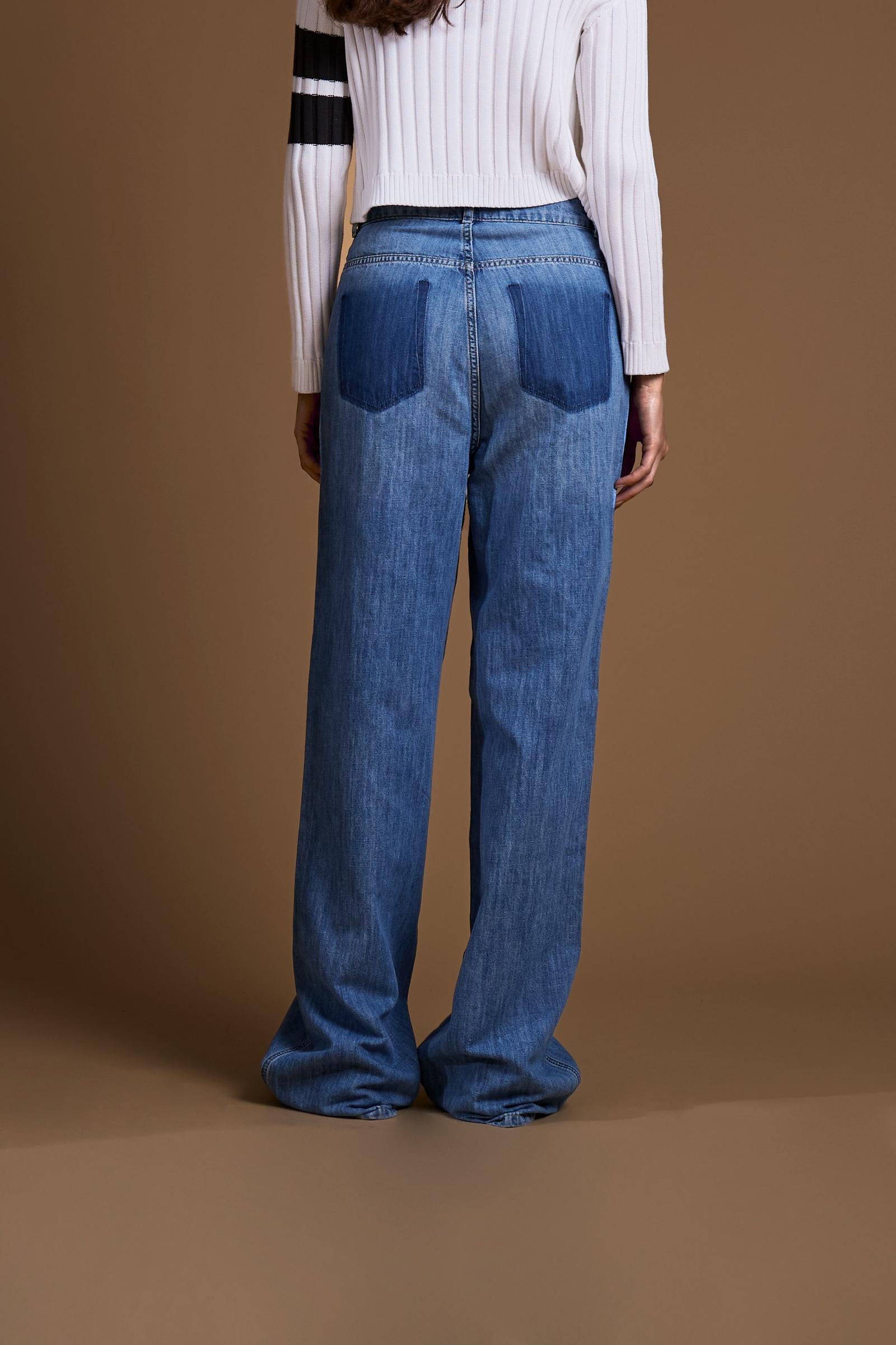 Women's relaxed light indigo cotton denim jeans - Emilie