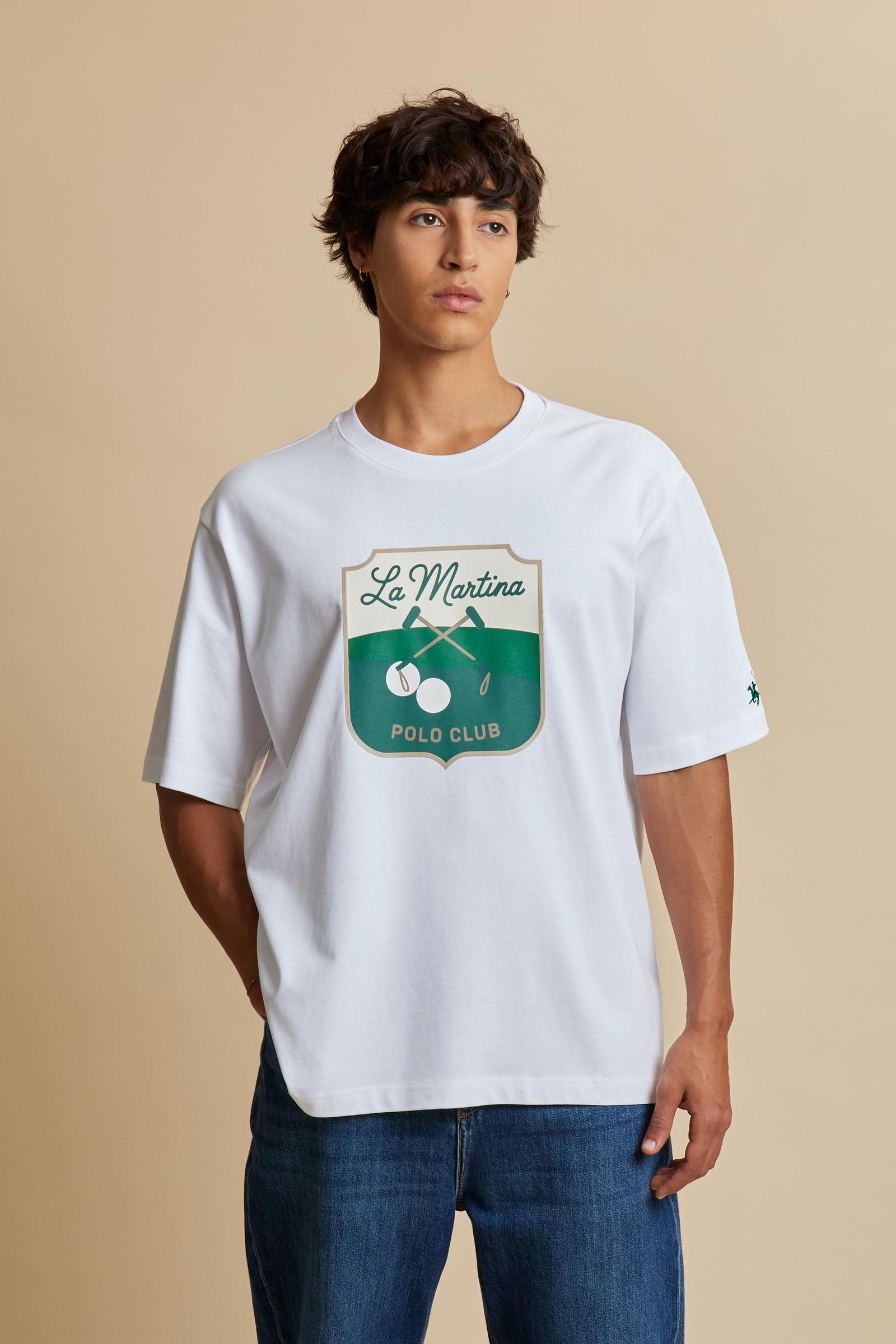 T-shirt uomo a manica corta in jersey di cotone Polo Club Shield - Cristian