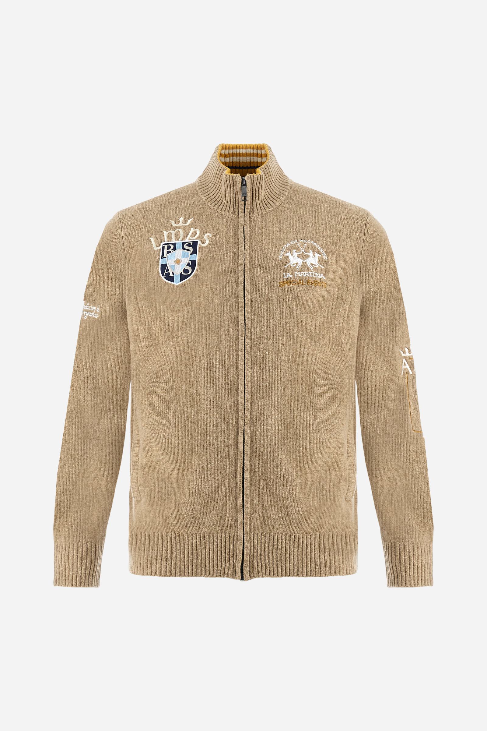 Men’s full zip lambswool sweater Polo Player - Barclay