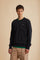 Men’s long-sleeve sweatshirt in soft cotton French Terry. Crew-neck, ribbed cuffs, regular fit, and V-detail under neckline. Timeless essential with logo. - Black                                                                                                                                                                                                                                                                                                                                                              