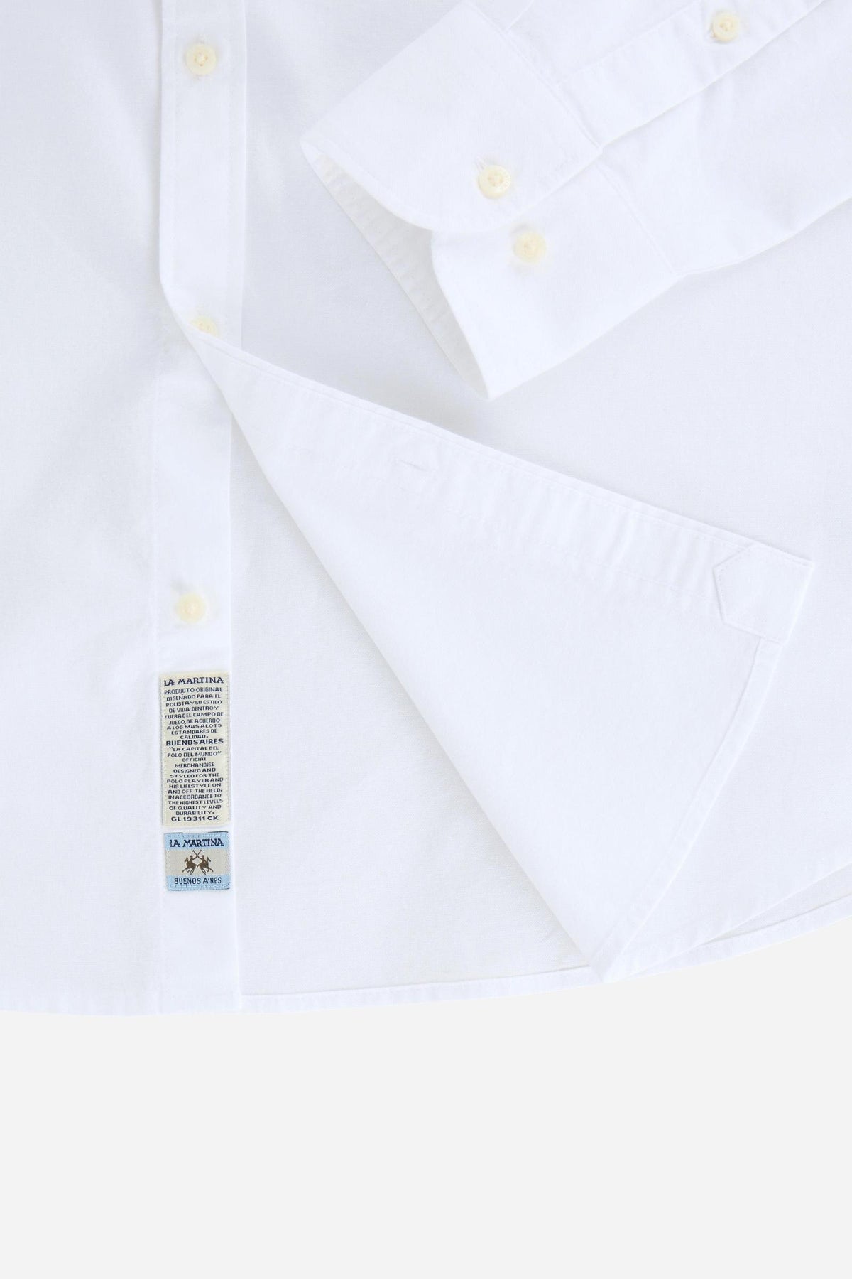 Men’s pure cotton Oxford shirt with button-down collar, front buttons, embroidered logo, and regular fit for comfort and freedom of movement. - Optic White