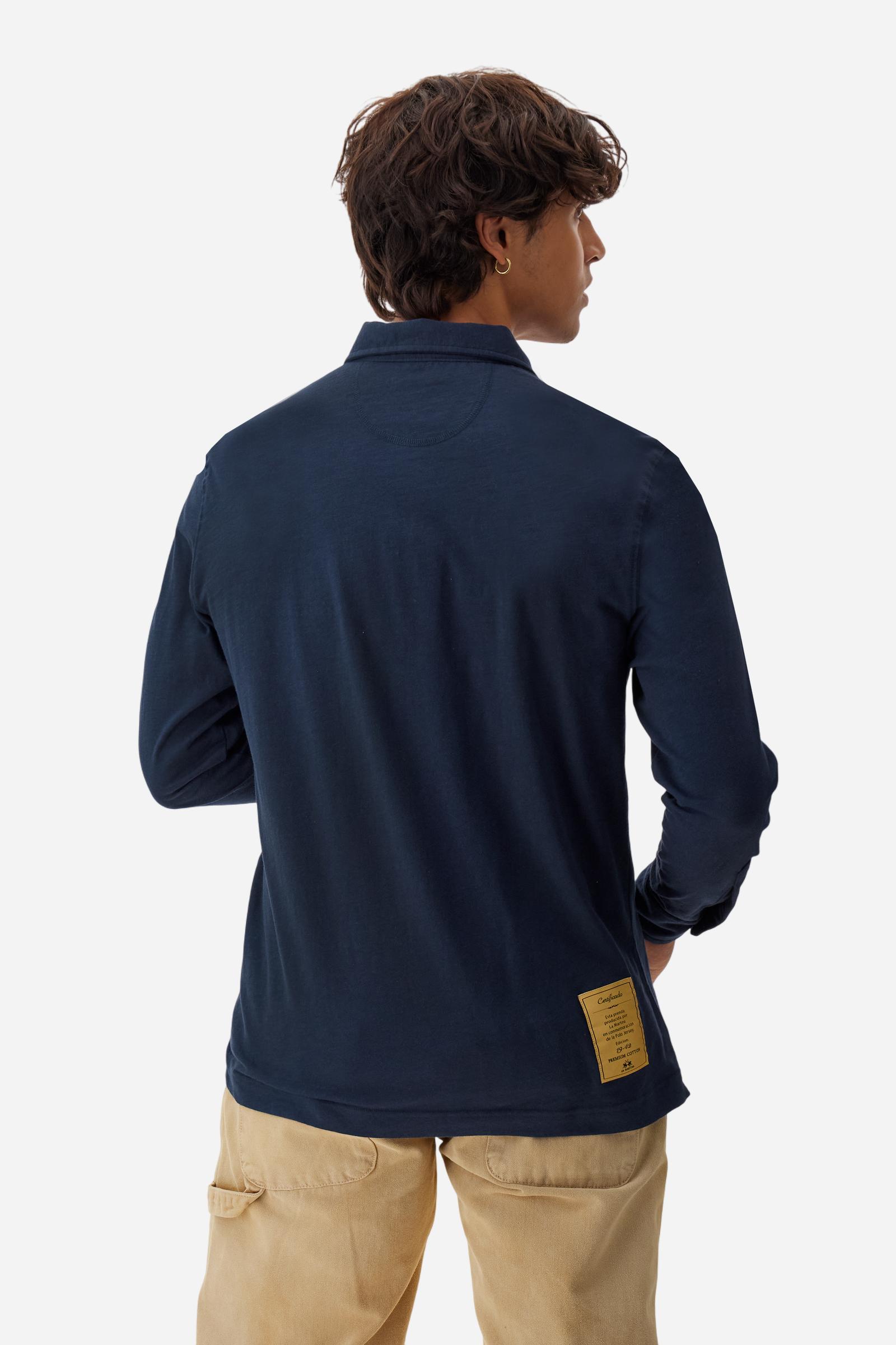 Polo homme manches longues en jersey flammé - Briscoe